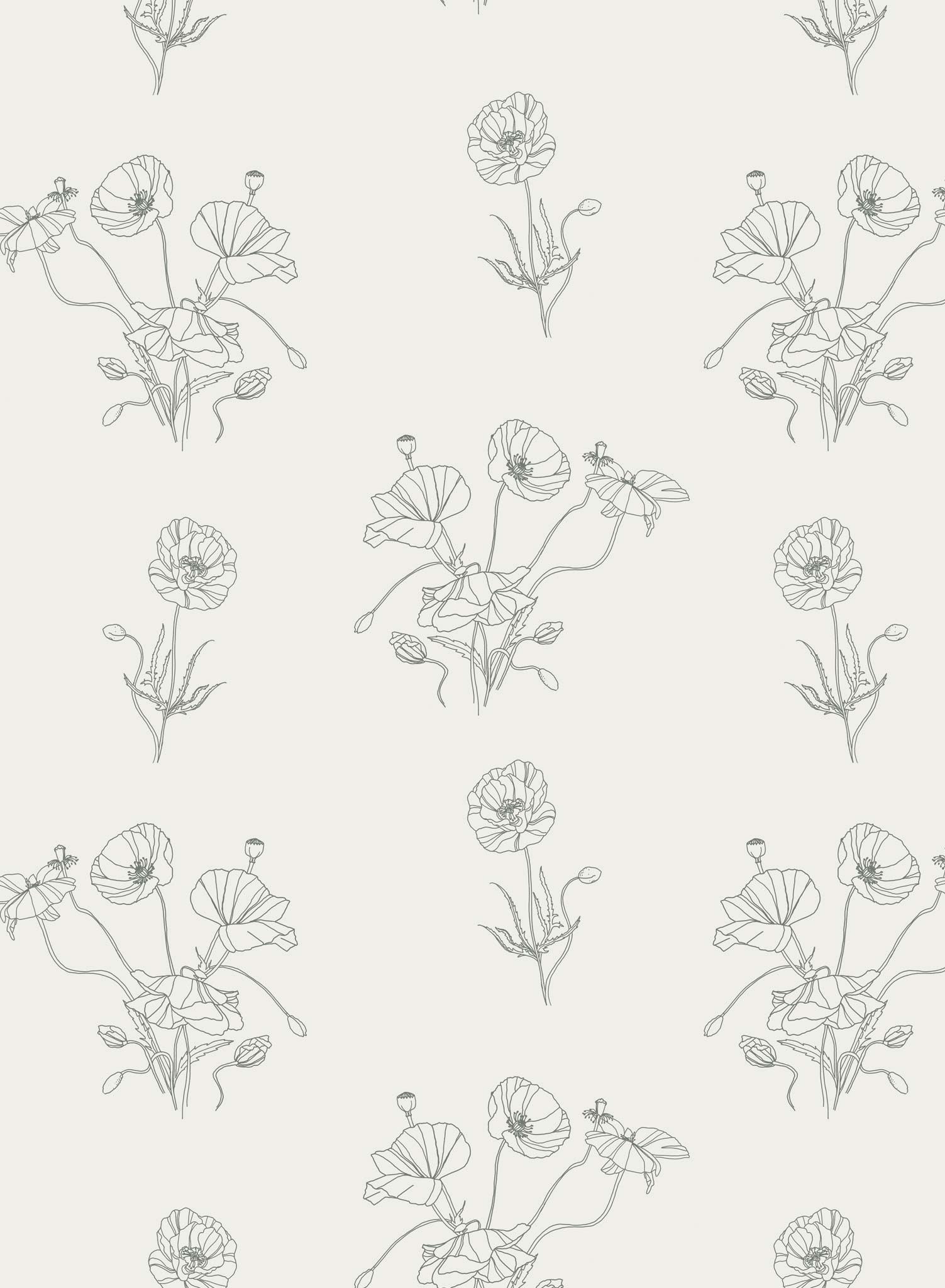 Springfield is a Minimalist wallpaper by Opposite Wall of poppies flowers.