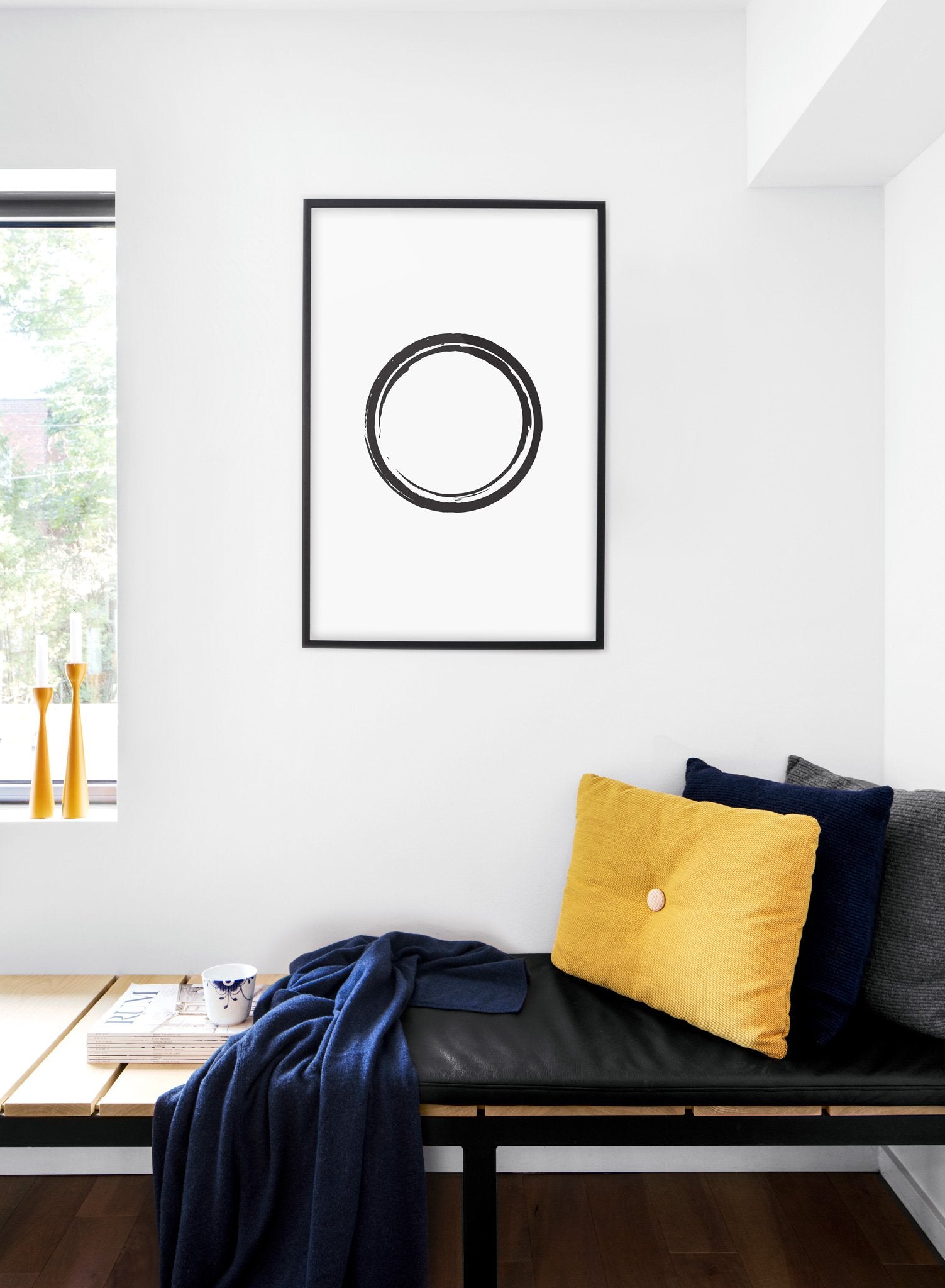 Scandinavian poster by Opposite Wall with Black Circle hand-made art design - Cozy living room nook