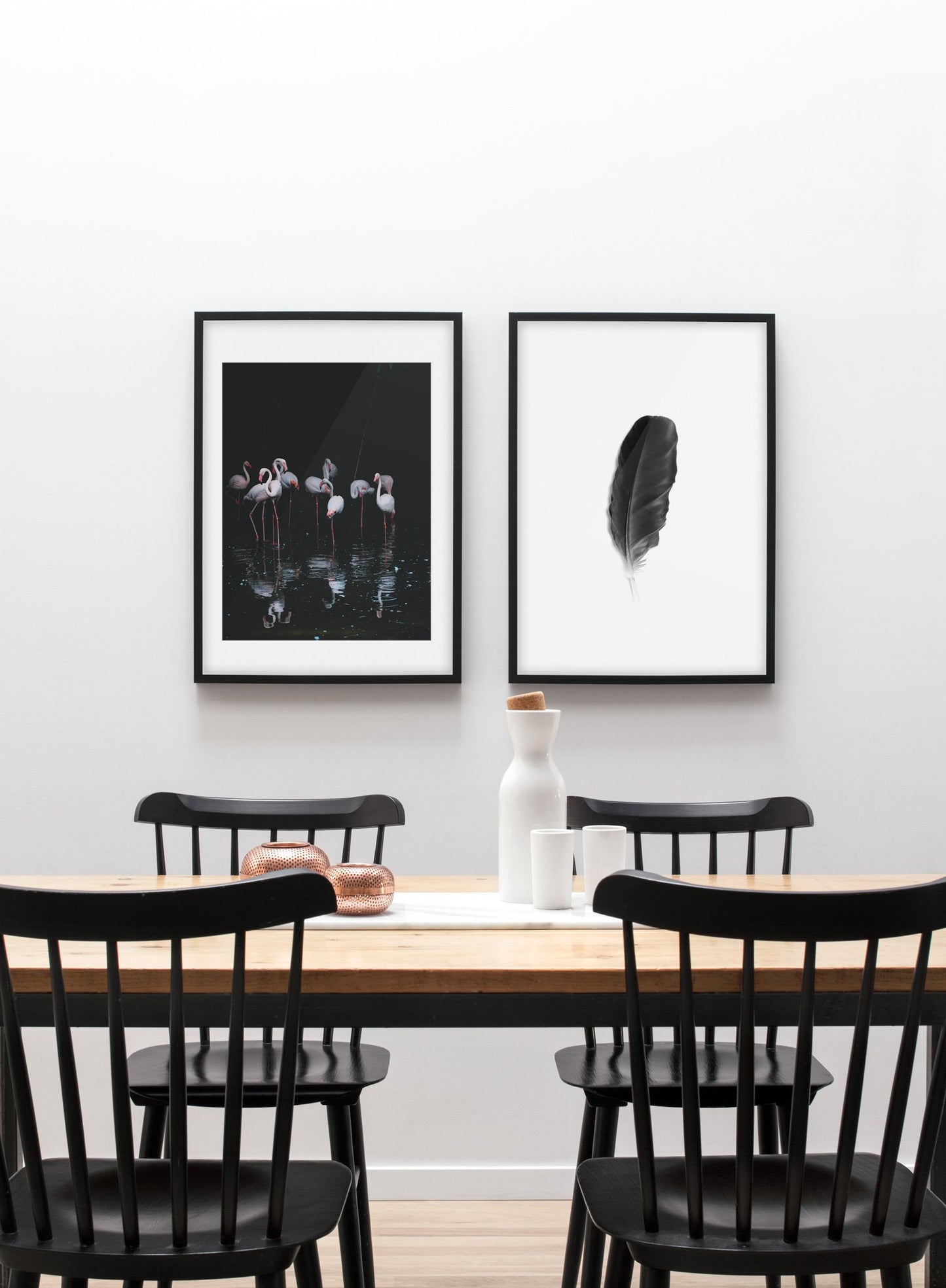 Modern minimalist poster by Opposite Wall with Flamingos - Gallery Wall Duo - Dining room