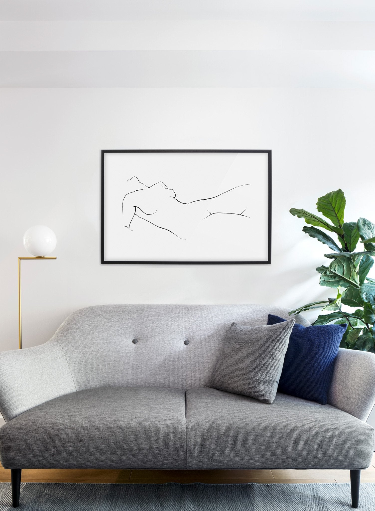 Modern minimalist poster by Opposite Wall with abstract illustration of Nude Landscape - Living room