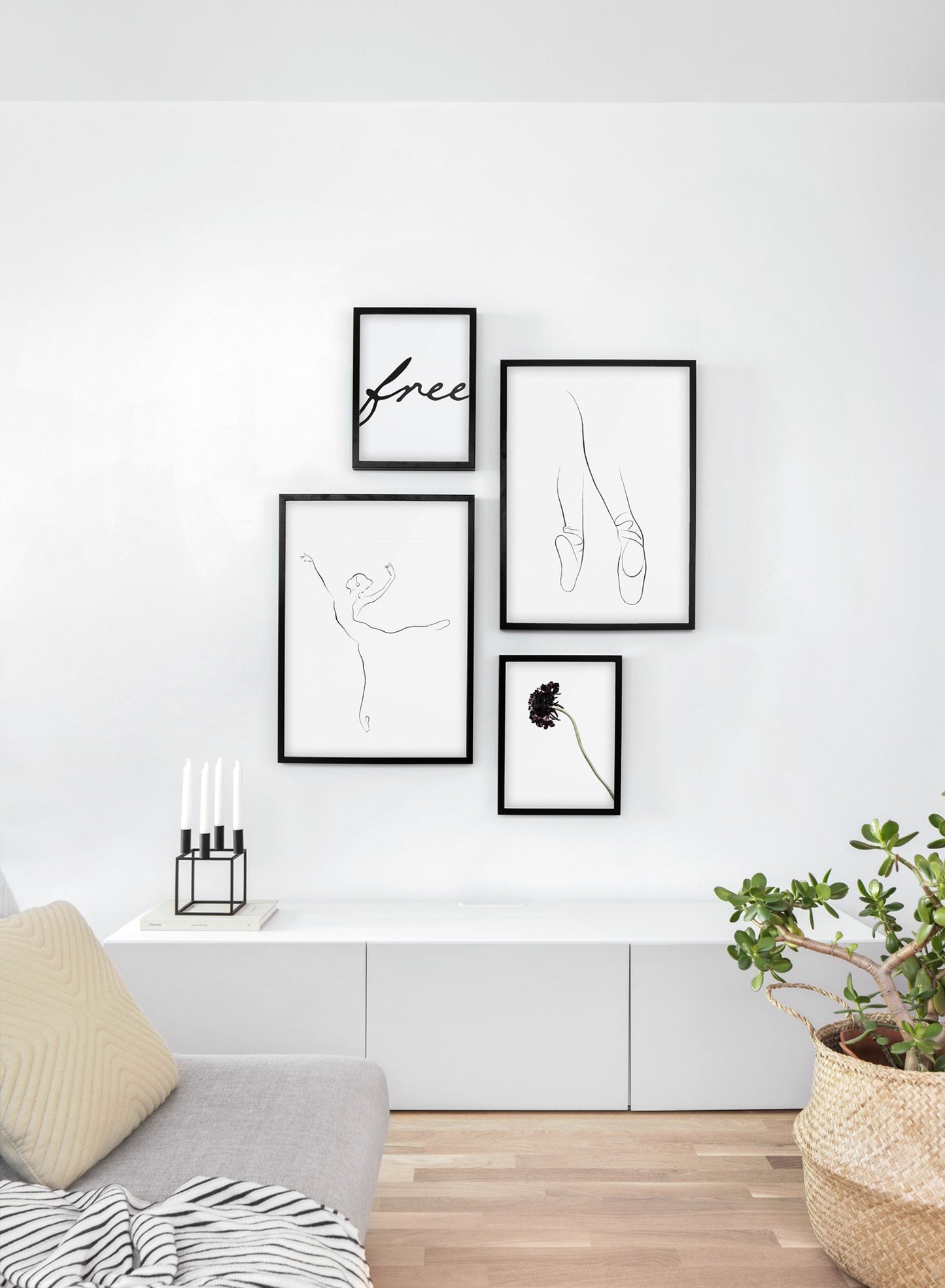 Modern minimalist poster by Opposite Wall with abstract illustration of Pointe - Gallery wall quatro - Living room