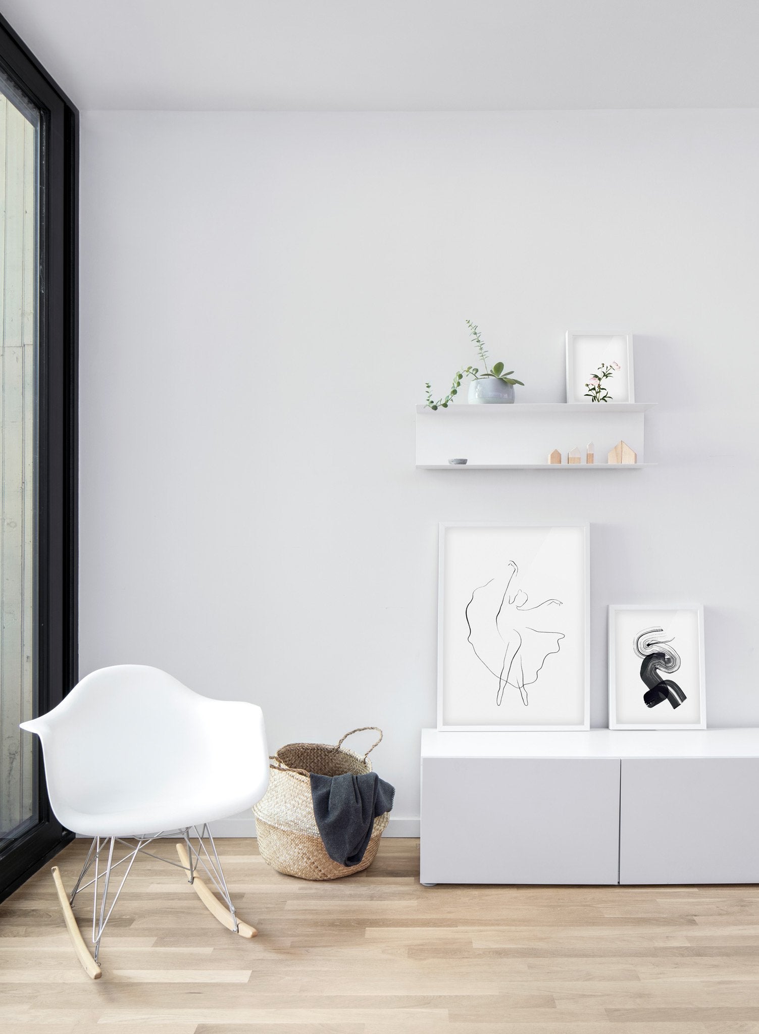 Modern minimalist poster by Opposite Wall with abstract illustration of Attitude - Gallery wall trio - Living room