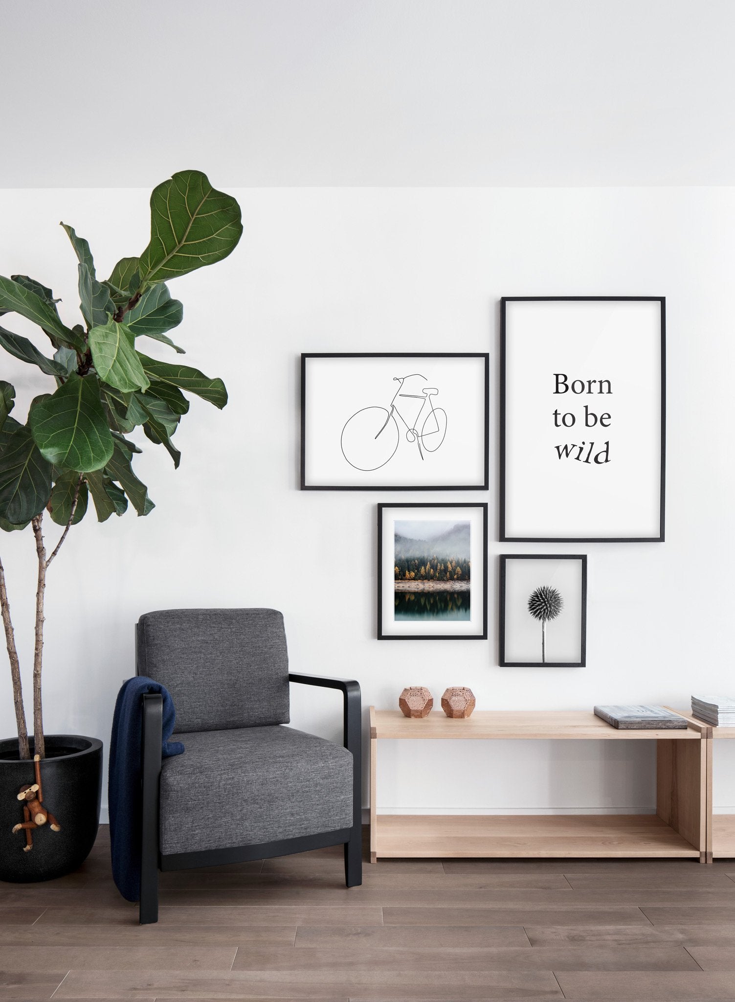 Modern minimalist poster by Opposite Wall with abstract illustration of Fresh Start - Gallery wall quatro - Living room