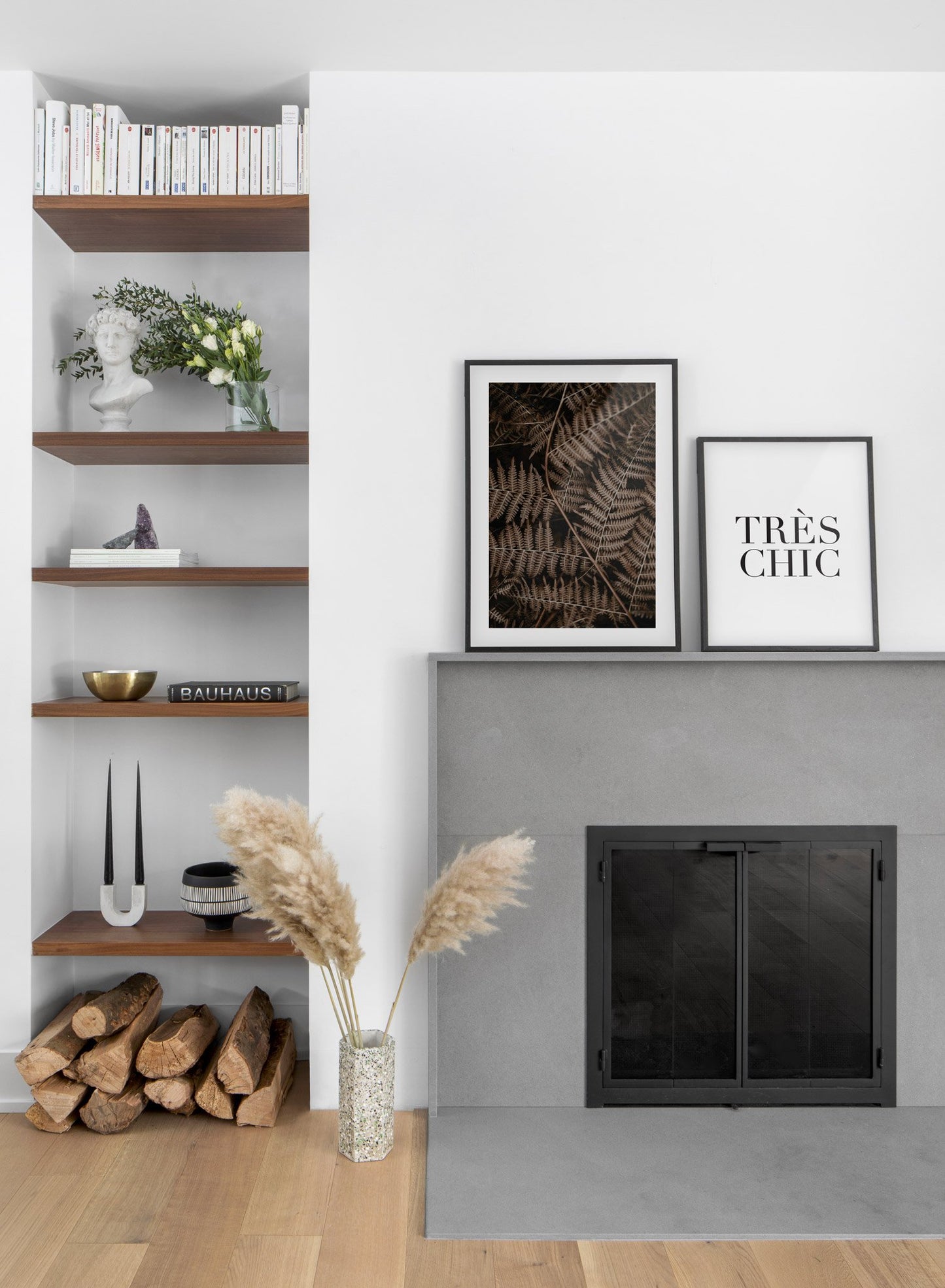 Fern modern minimalist photography poster by Opposite Wall - Duo - Fireplace