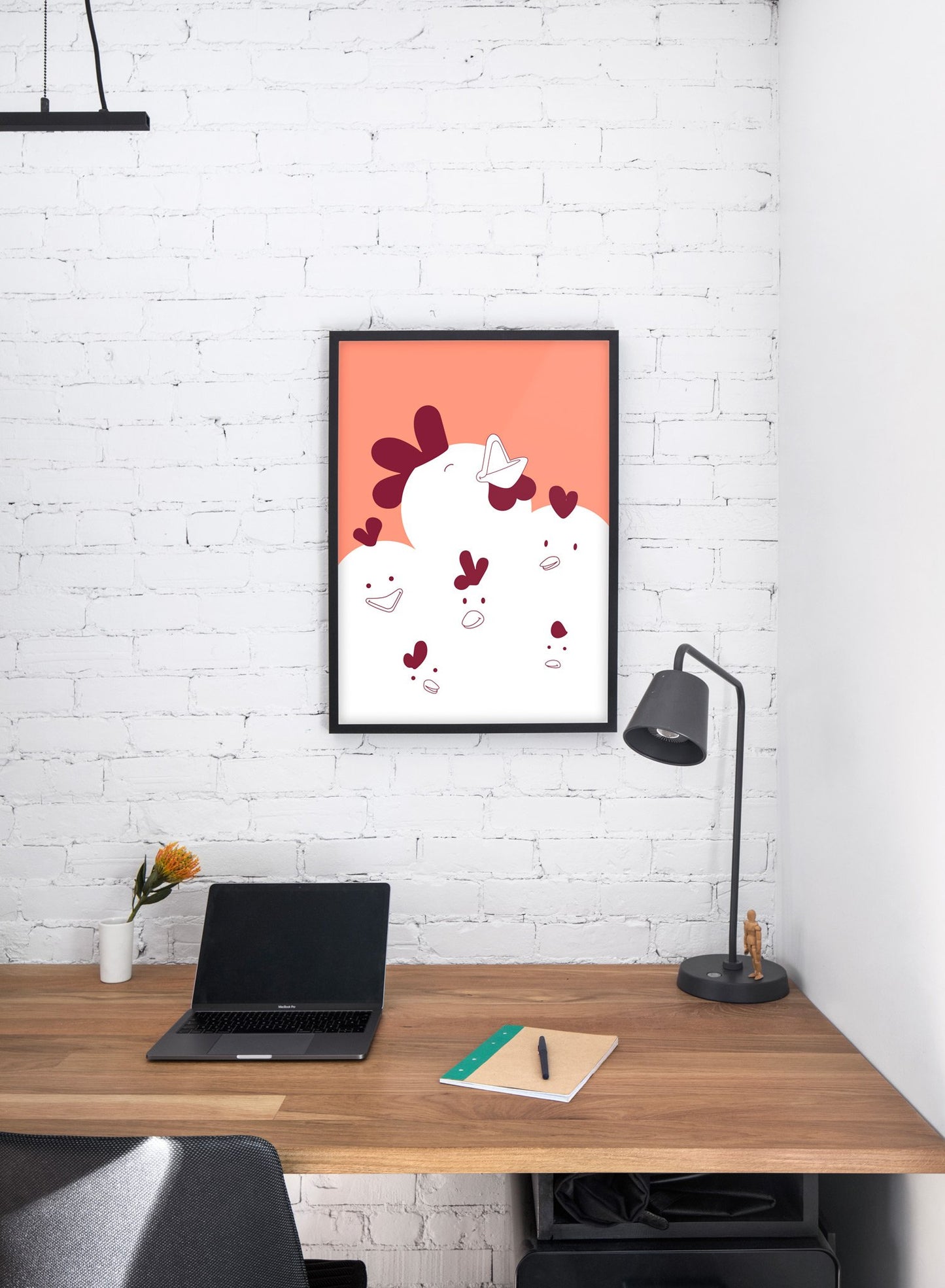 Modern minimalist poster by Opposite Wall with chicken illustration  - kids collection - personal office