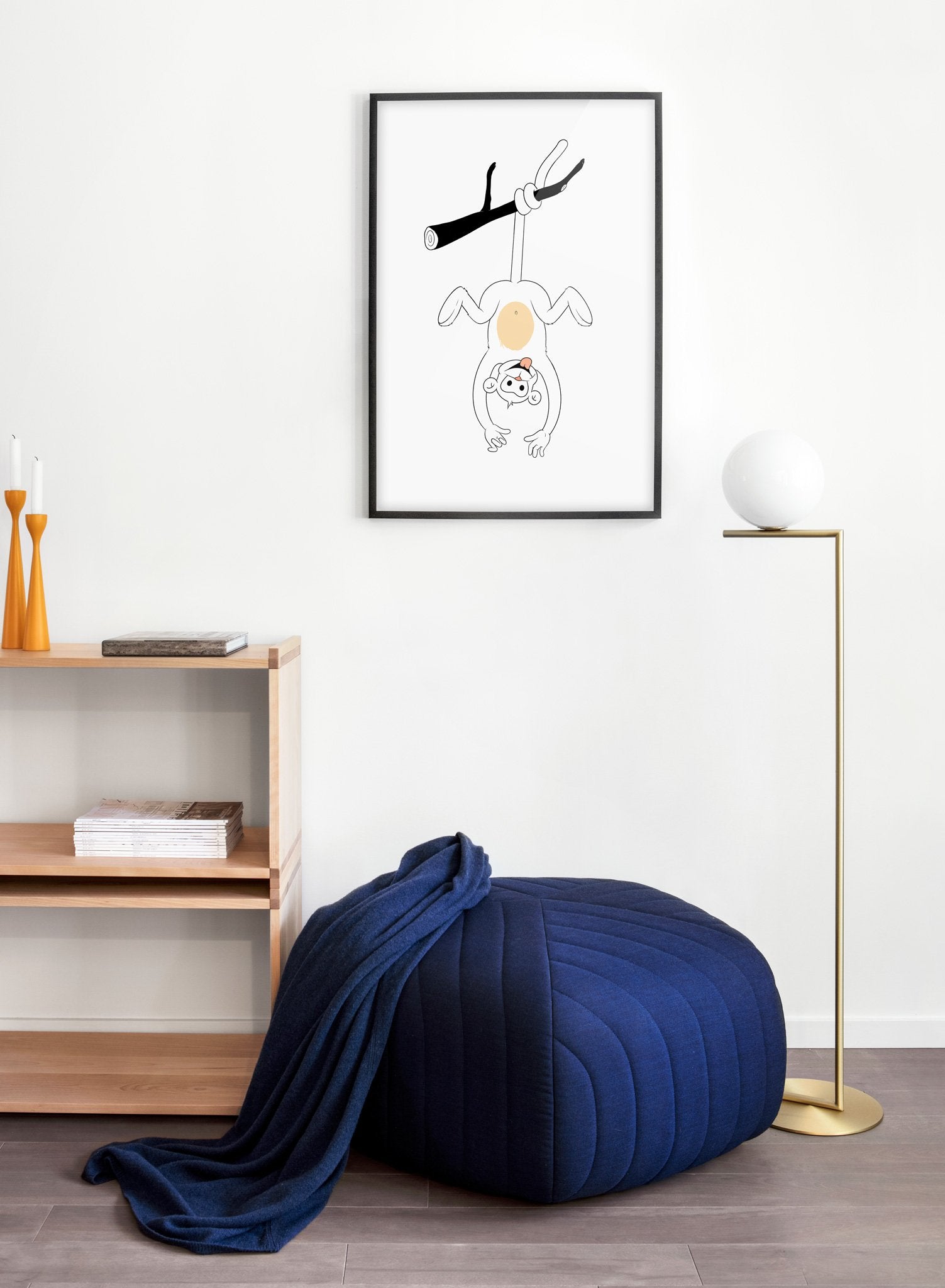 Modern minimalist poster by Opposite Wall with an illustration of a monkey - kids collection