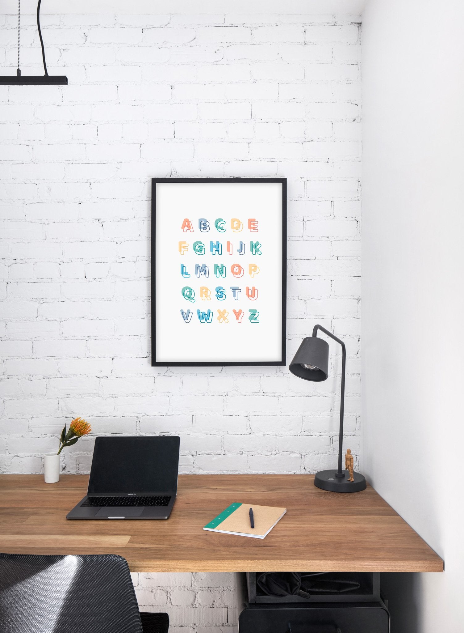Modern minimalist poster by Opposite Wall with Alphabet illustration  - kids collection - personal office