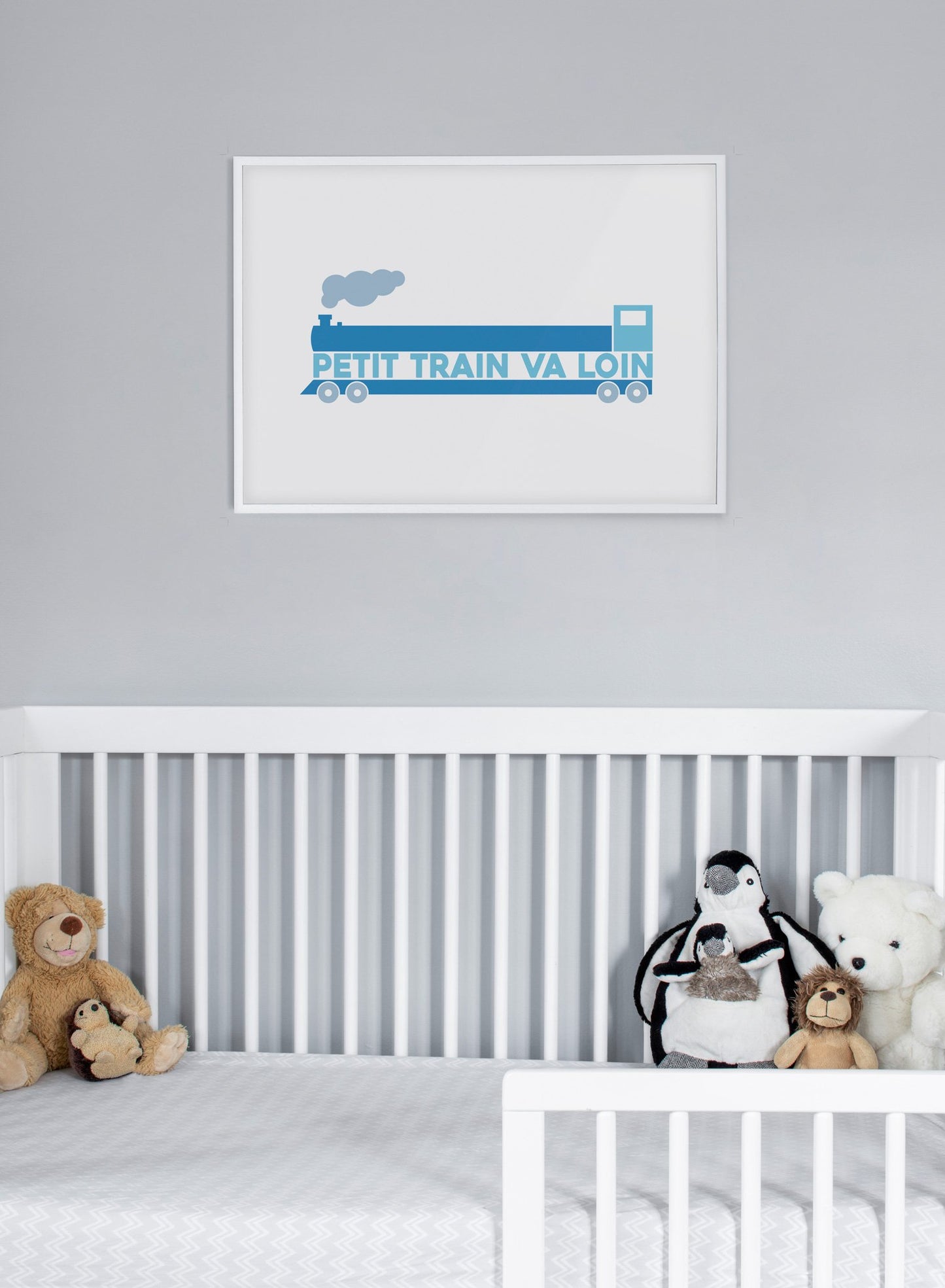 Modern minimalist poster by Opposite Wall with an illustration of a train - kids collection - nursery