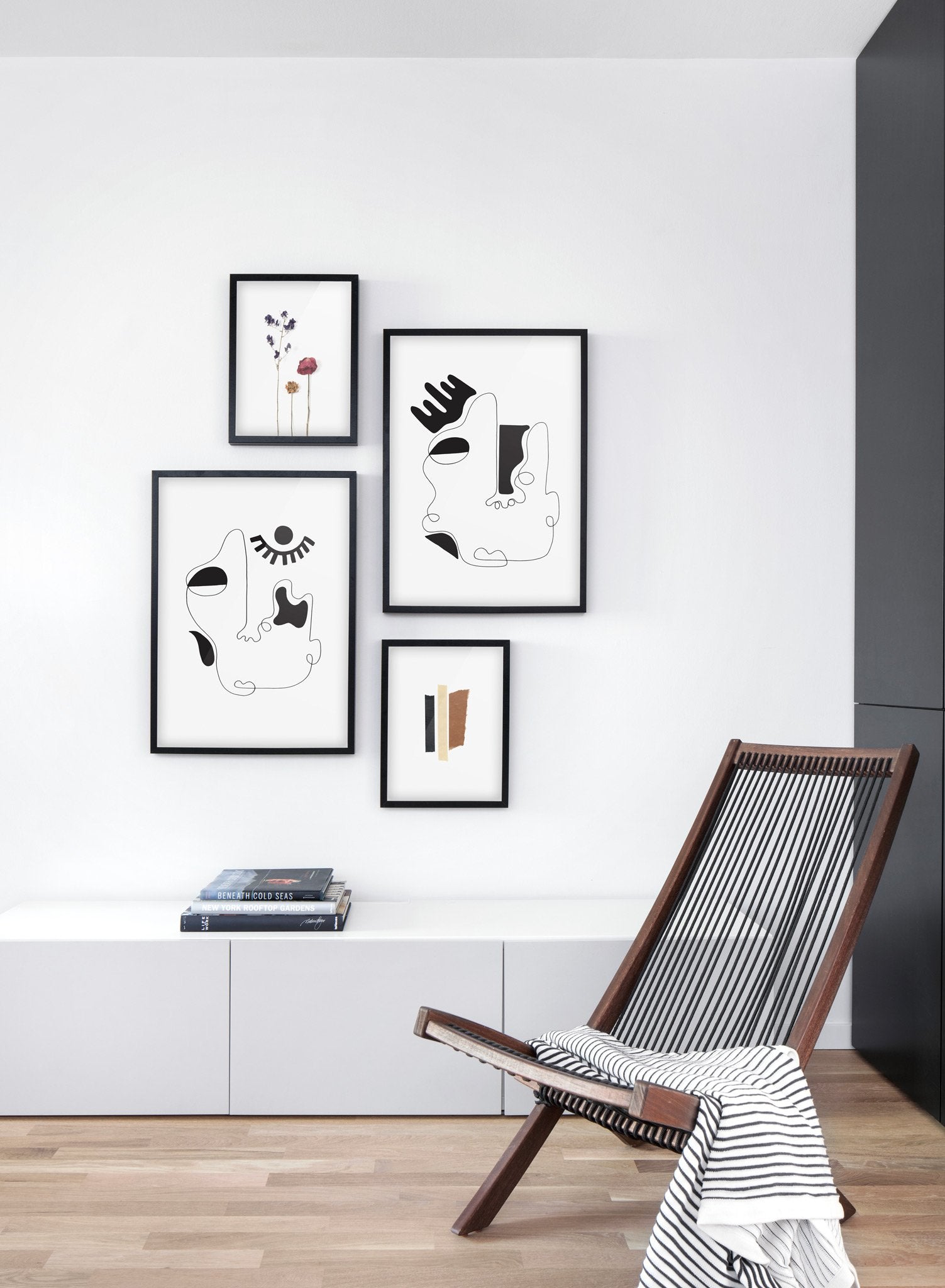 Scandinavian poster by Opposite Wall with abstract line art illustration - Living room gallery wall