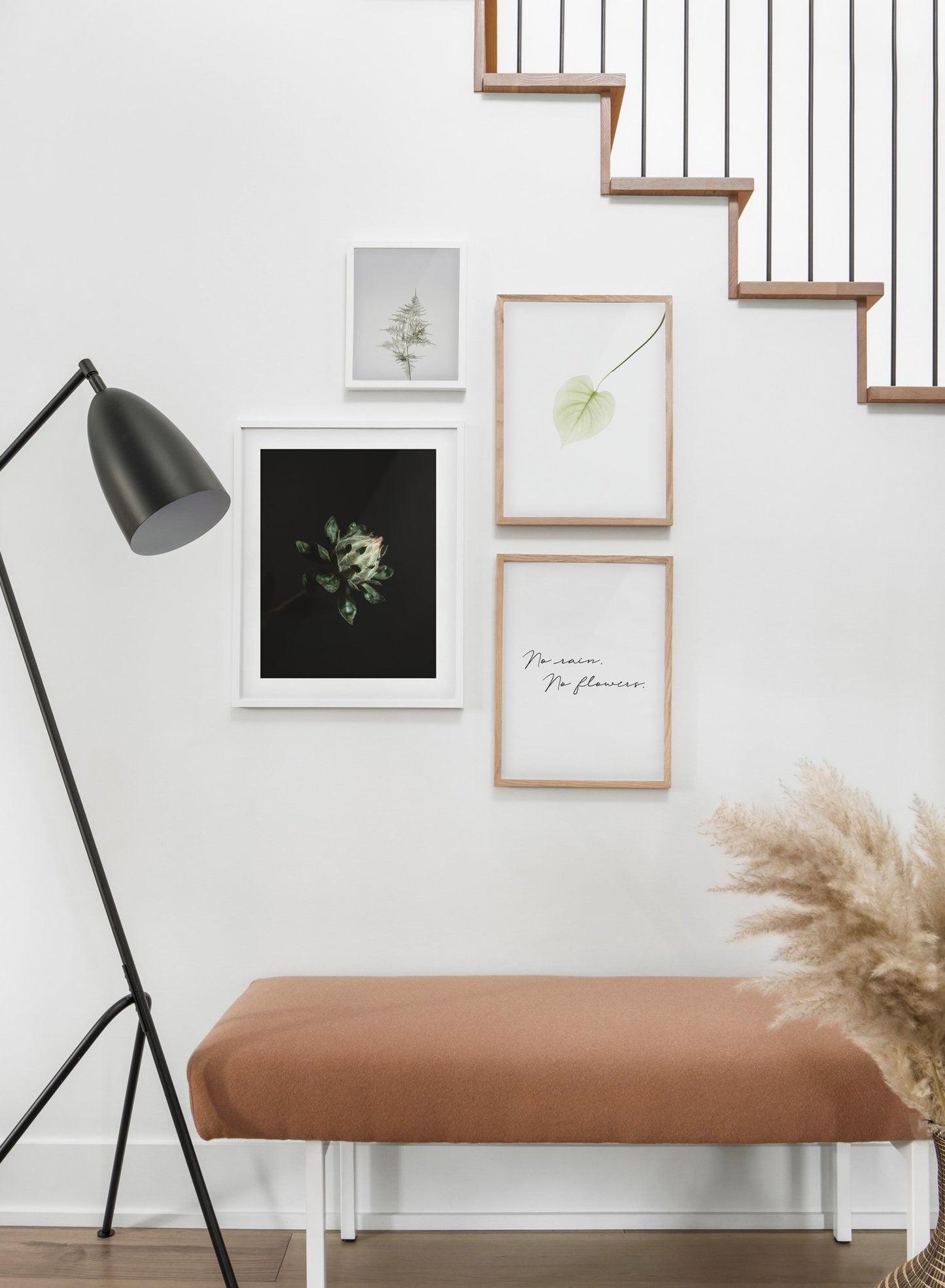Blooming Plant modern minimalist photography poster by Opposite Wall - Hallway with staircase