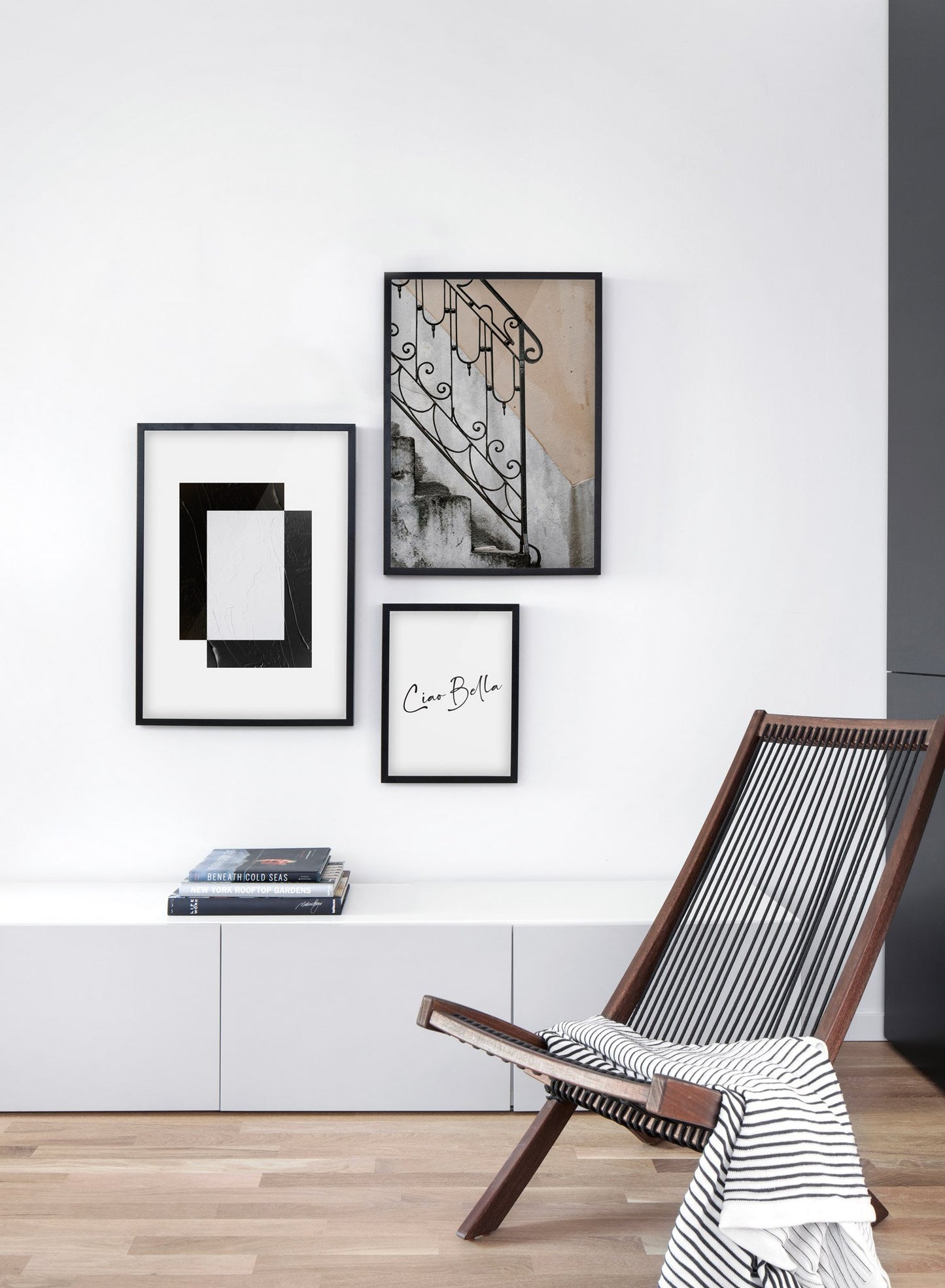 Stairs modern minimalist photography poster by Opposite Wall - Living room - Trio