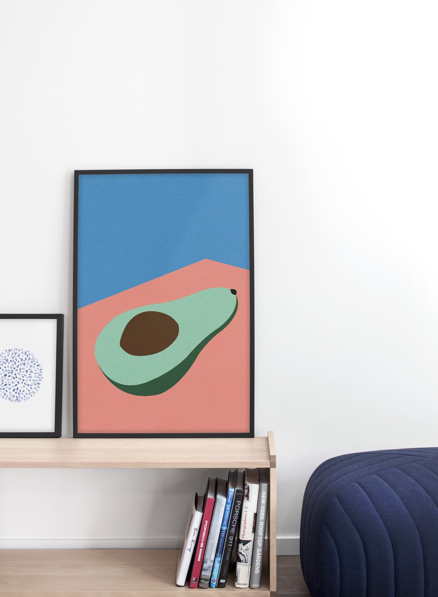 Modern minimalist poster by Opposite Wall with abstract collage illustration of avocado - Living room - Duo