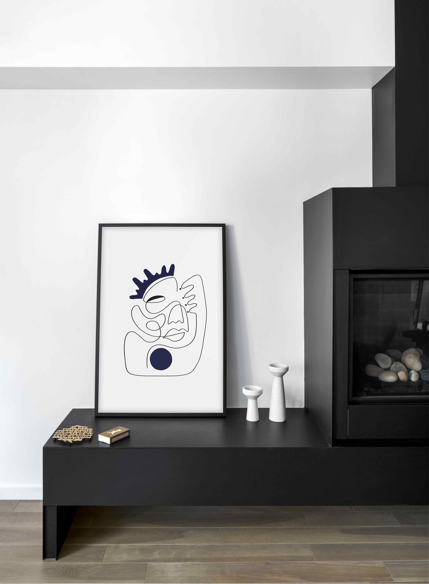 Scandinavian poster by Opposite Wall with abstract line art illustration I'm Feelin' Myself - Single - Living Room