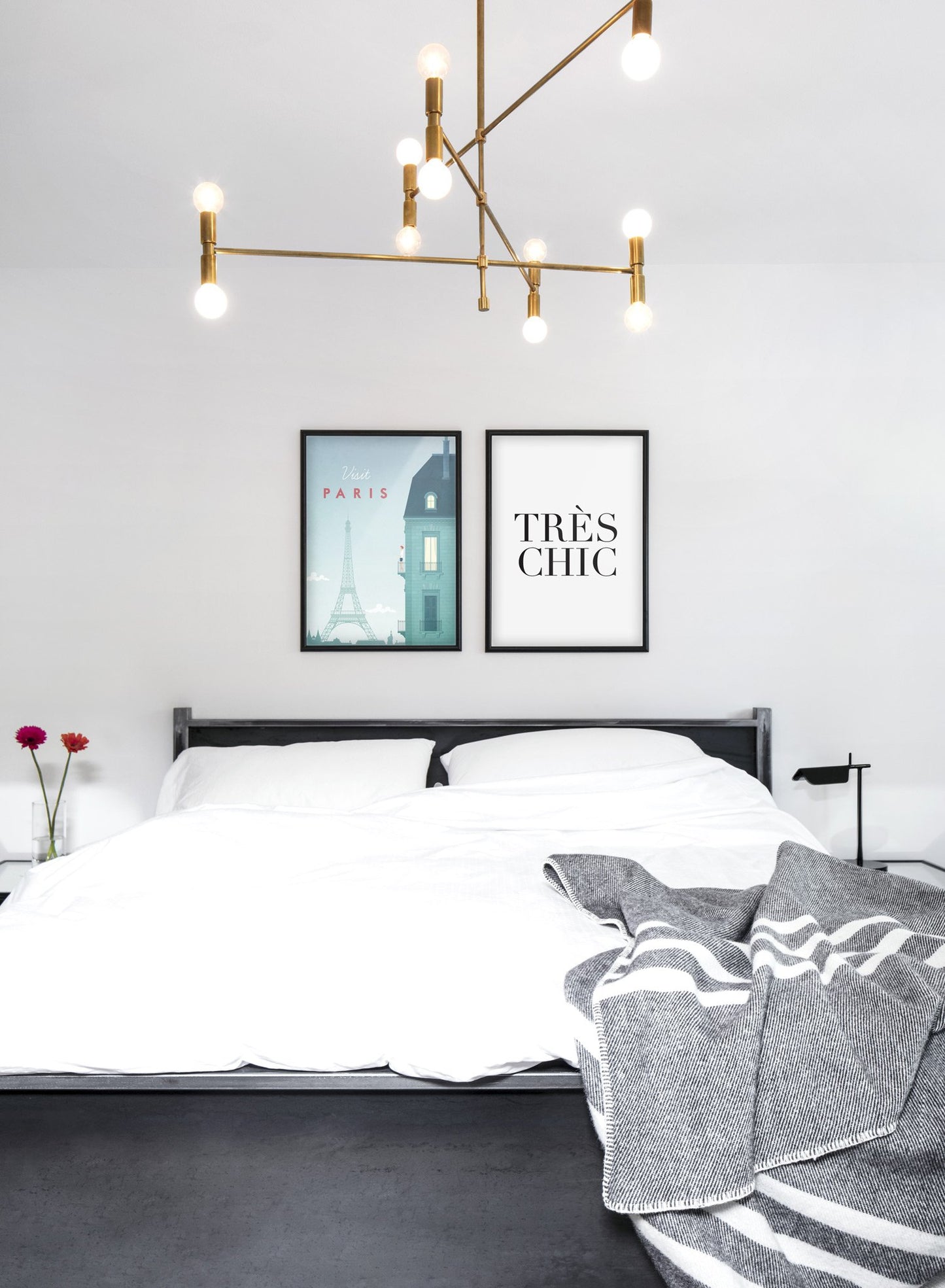 Modern minimalist poster by Opposite Wall with illustration of Paris - Bedroom