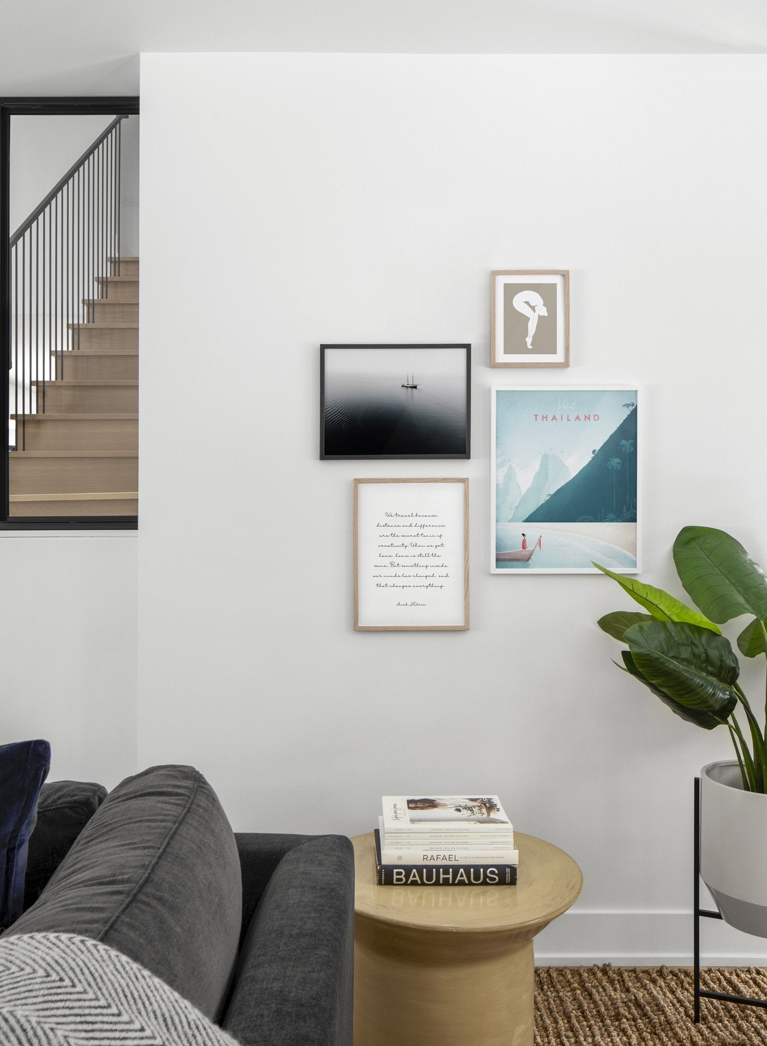 Modern minimalist poster by Opposite Wall with poster quad including illustration of Thailand - Living Room