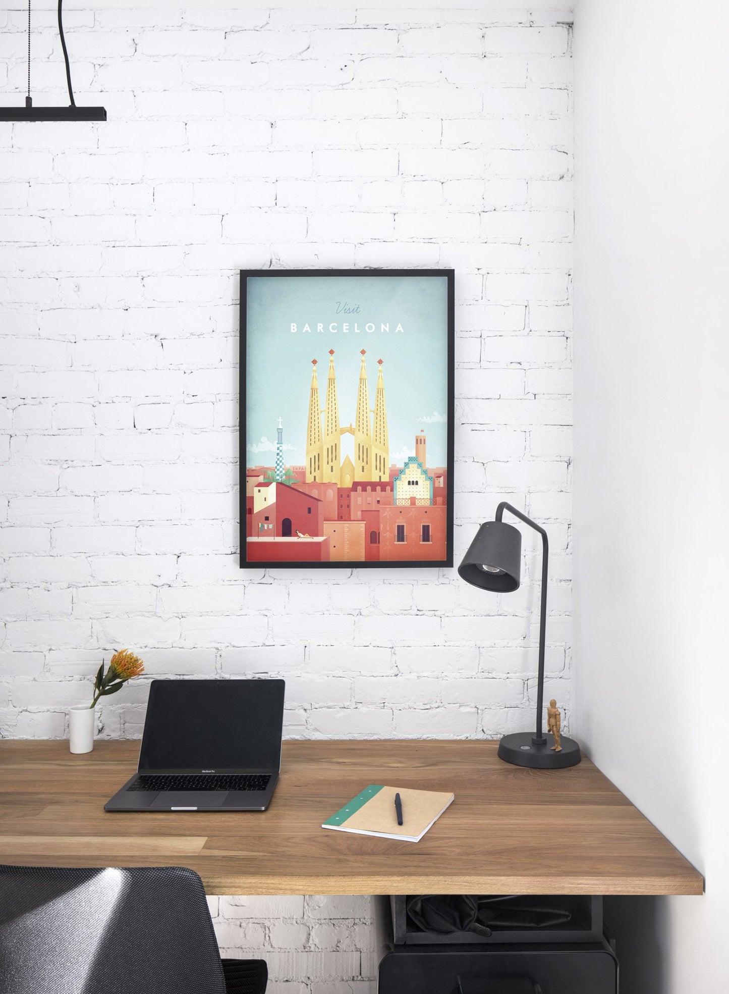 Modern minimalist poster by Opposite Wall with illustration of Barcelona, Spain - Personal Office Space