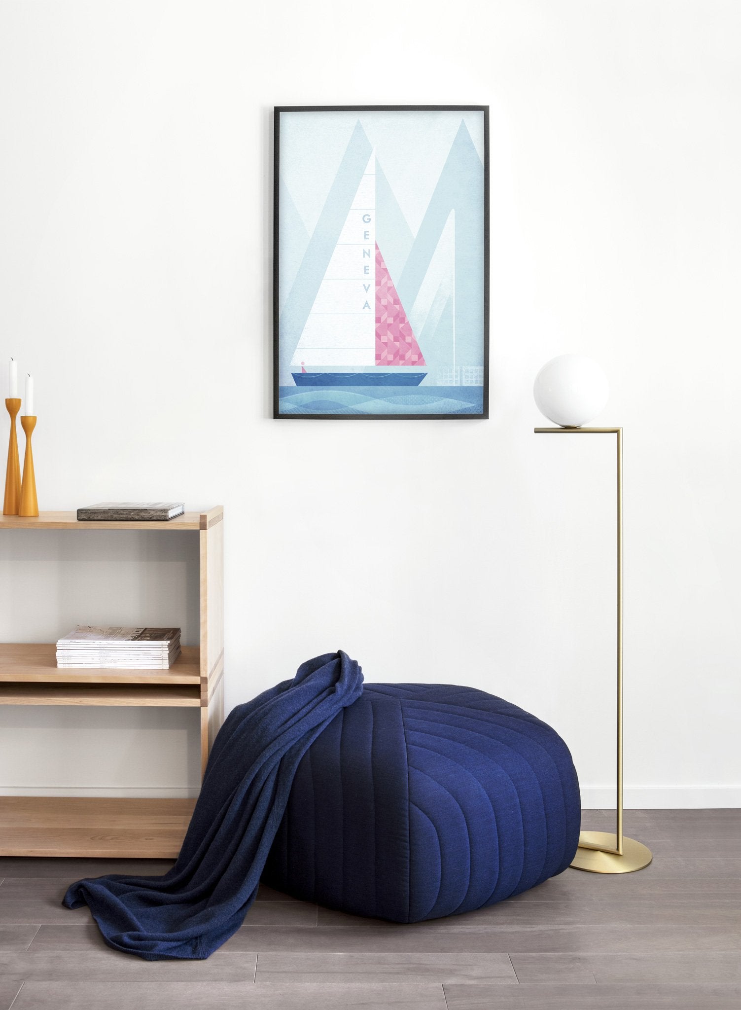 Modern minimalist poster by Opposite Wall with poster of illustration of Geneva - Entryway