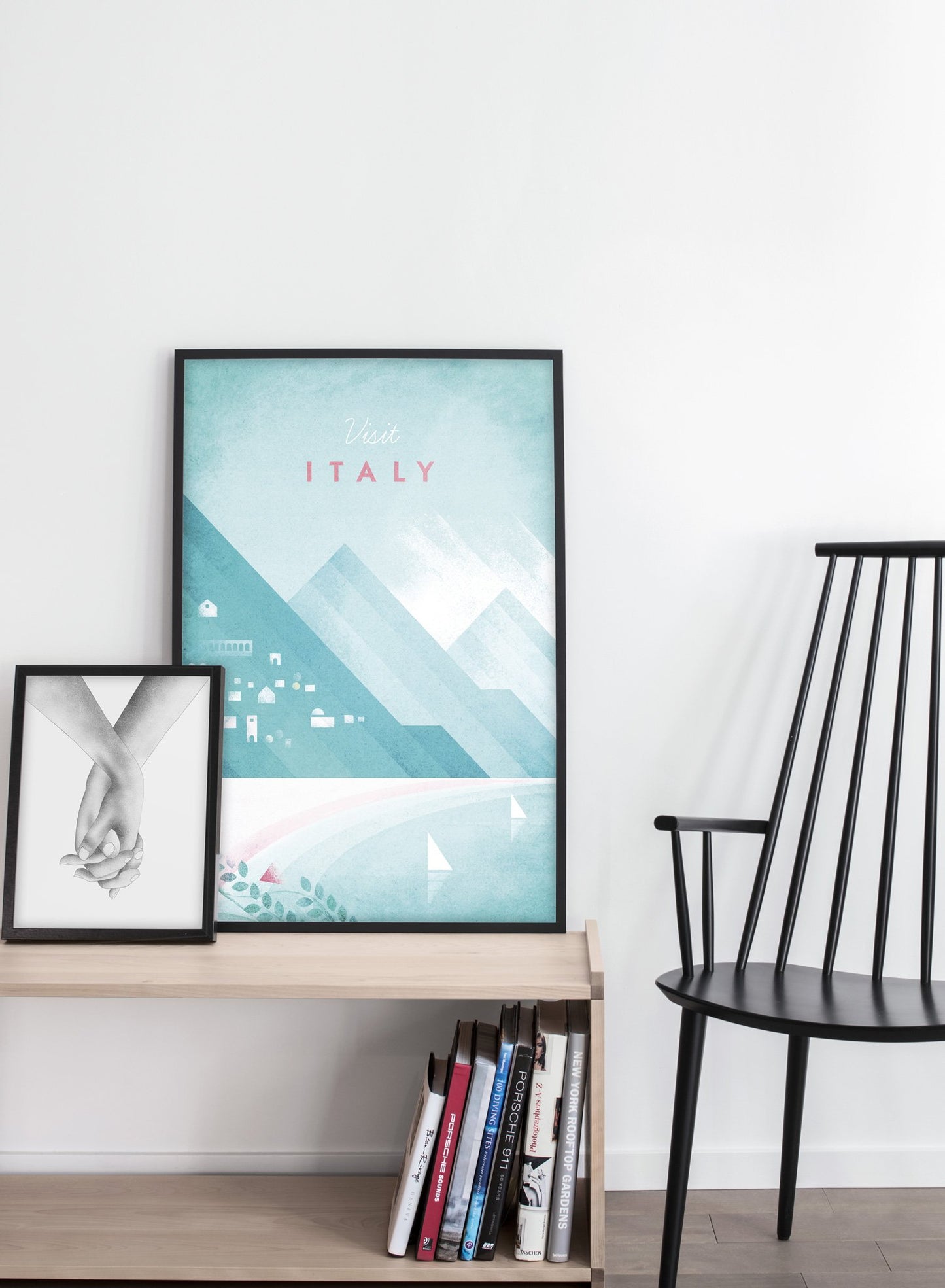 Modern minimalist travel poster by Opposite Wall with poster duo including illustration of Italy - Entryway