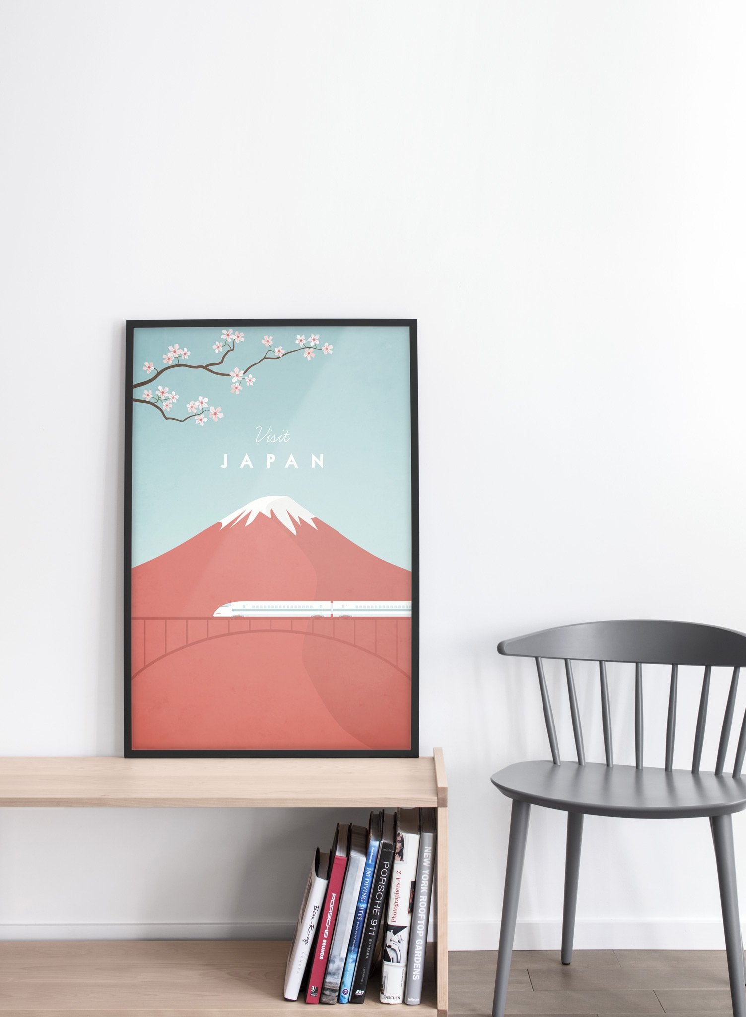 Modern minimalist travel poster by Opposite Wall including illustration of Japan - Entryway