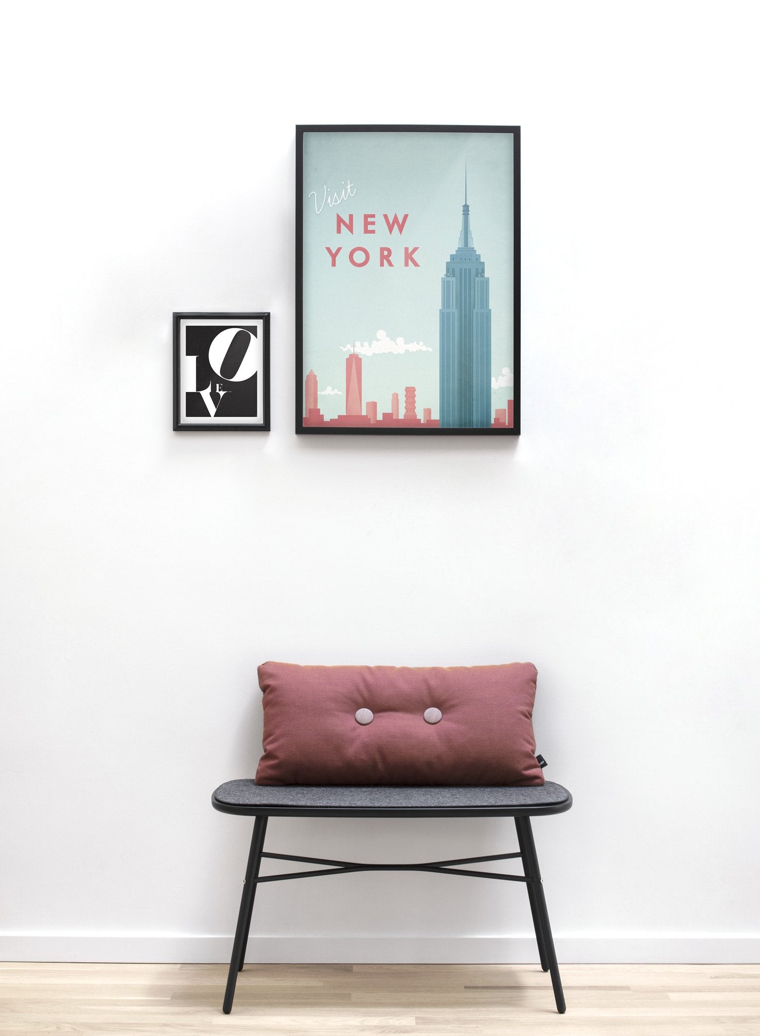 Modern minimalist travel poster by Opposite Wall with poster duo including illustration of New York - Entryway