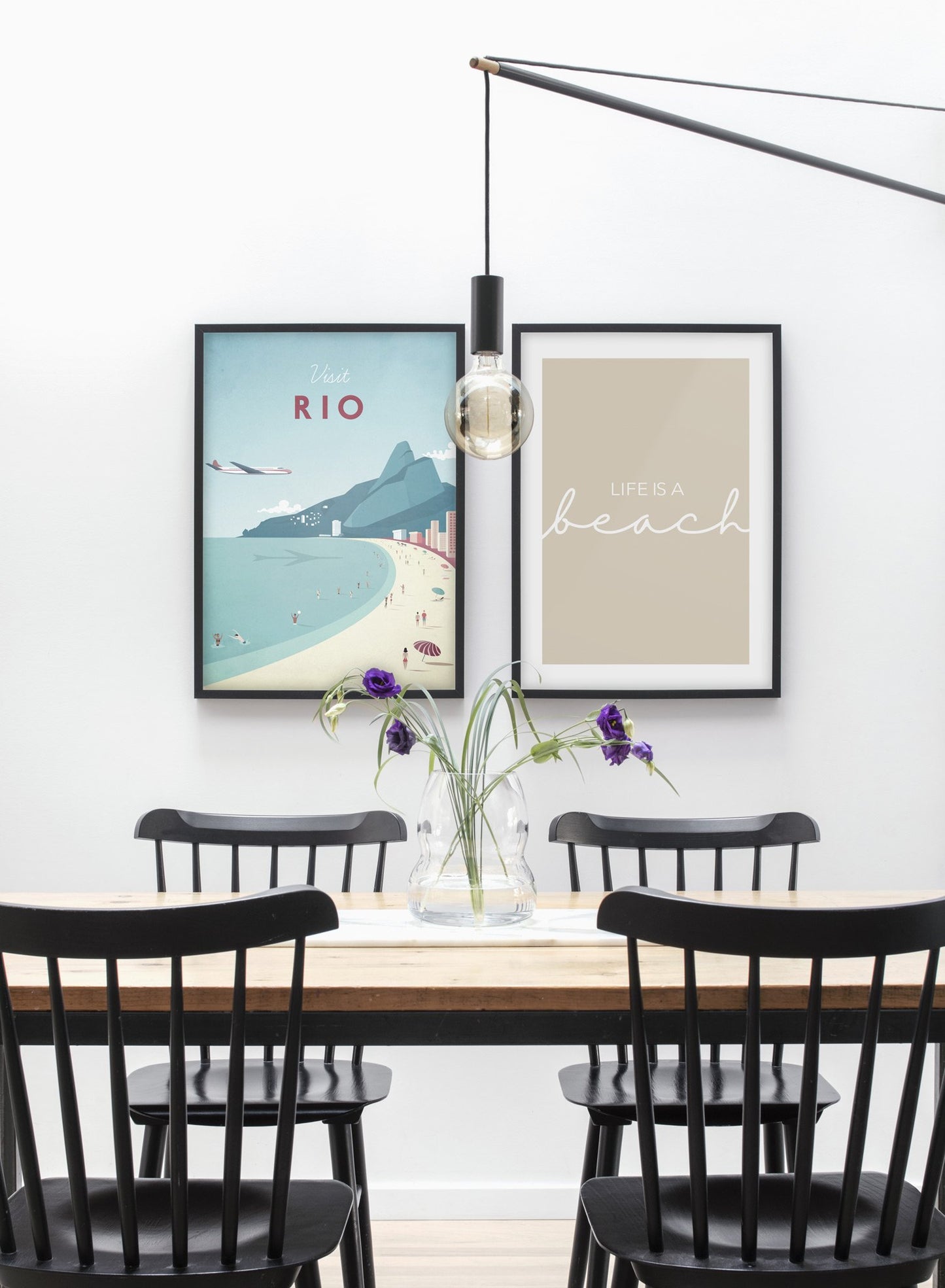 Modern minimalist poster by Opposite Wall with duo including illustration of Rio - Dining Room