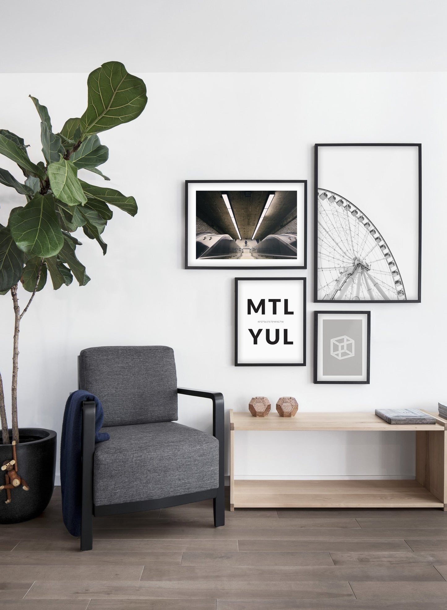 Grande Roue de Montreal modern minimalist photography poster by Opposite Wall - Living room