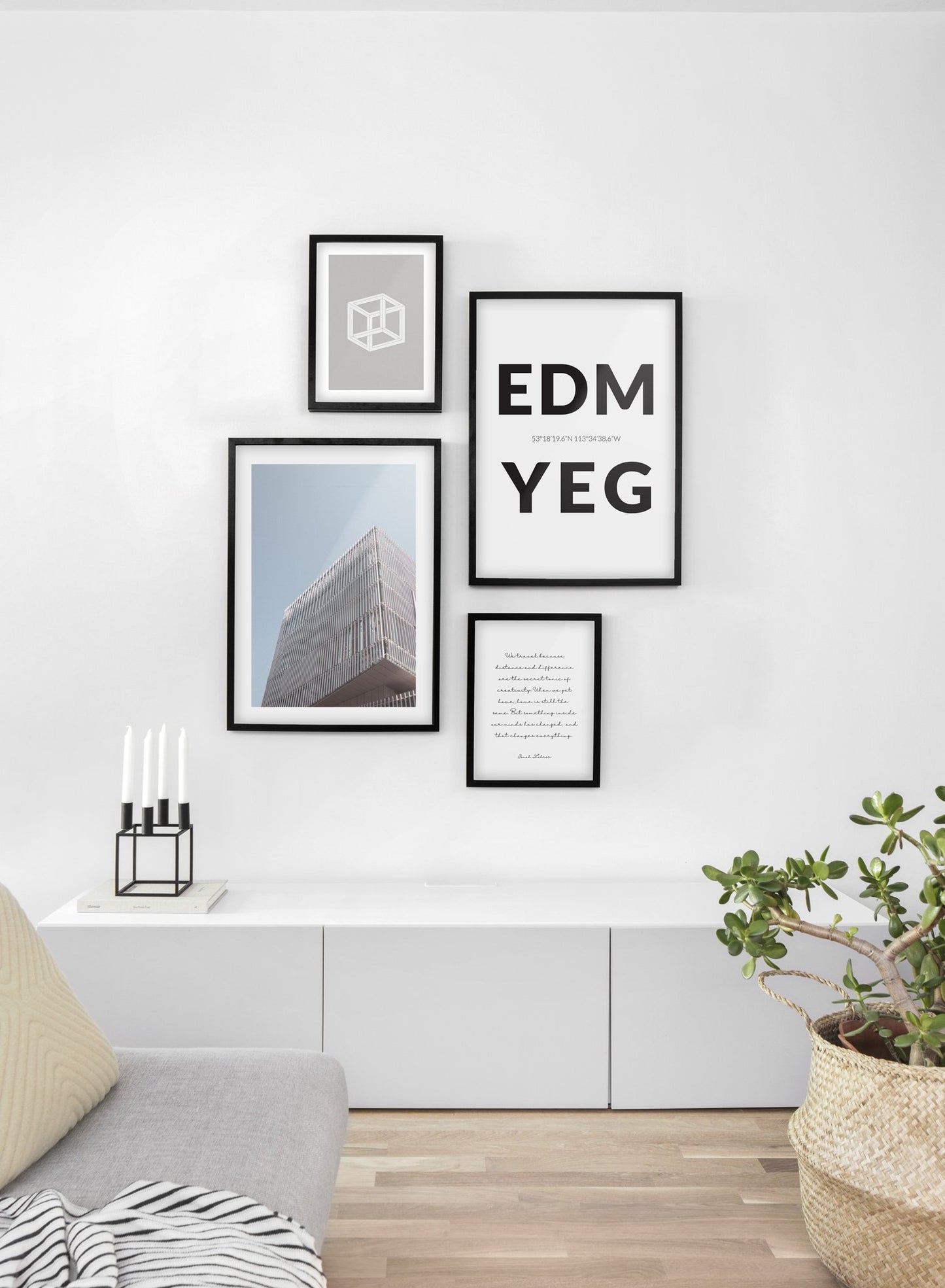 Destination: Edmonton modern minimalist photography poster by Opposite Wall - Living room