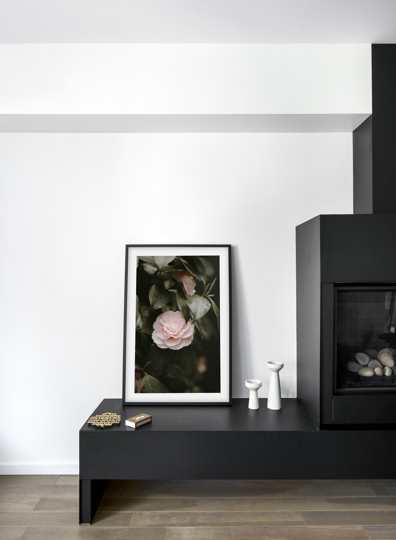 Purity pink rose modern minimalist floral photography poster by Opposite Wall - Living room
