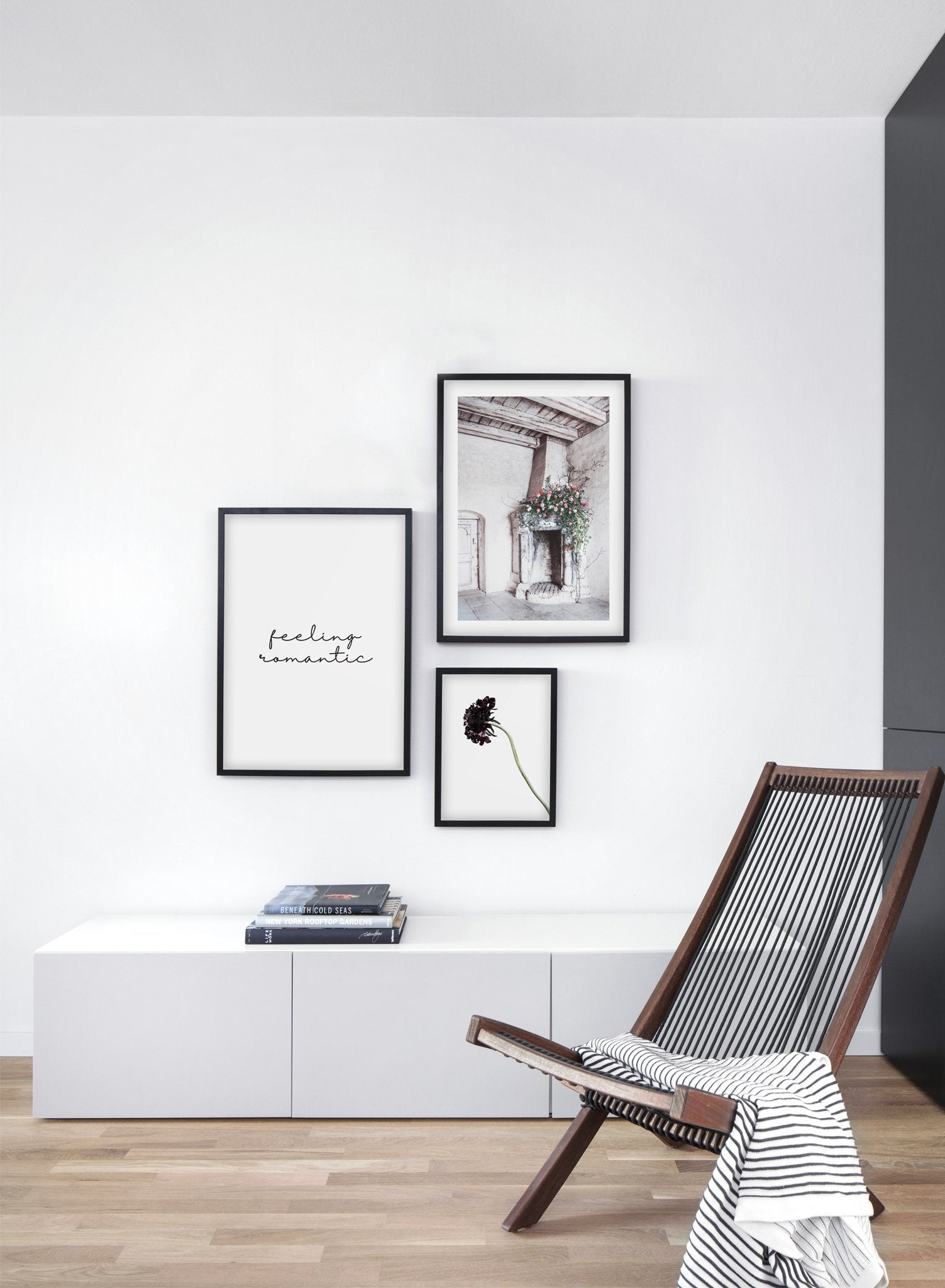 Corner Bouquet modern minimalist floral photography poster by Opposite Wall - Living Room - Trio