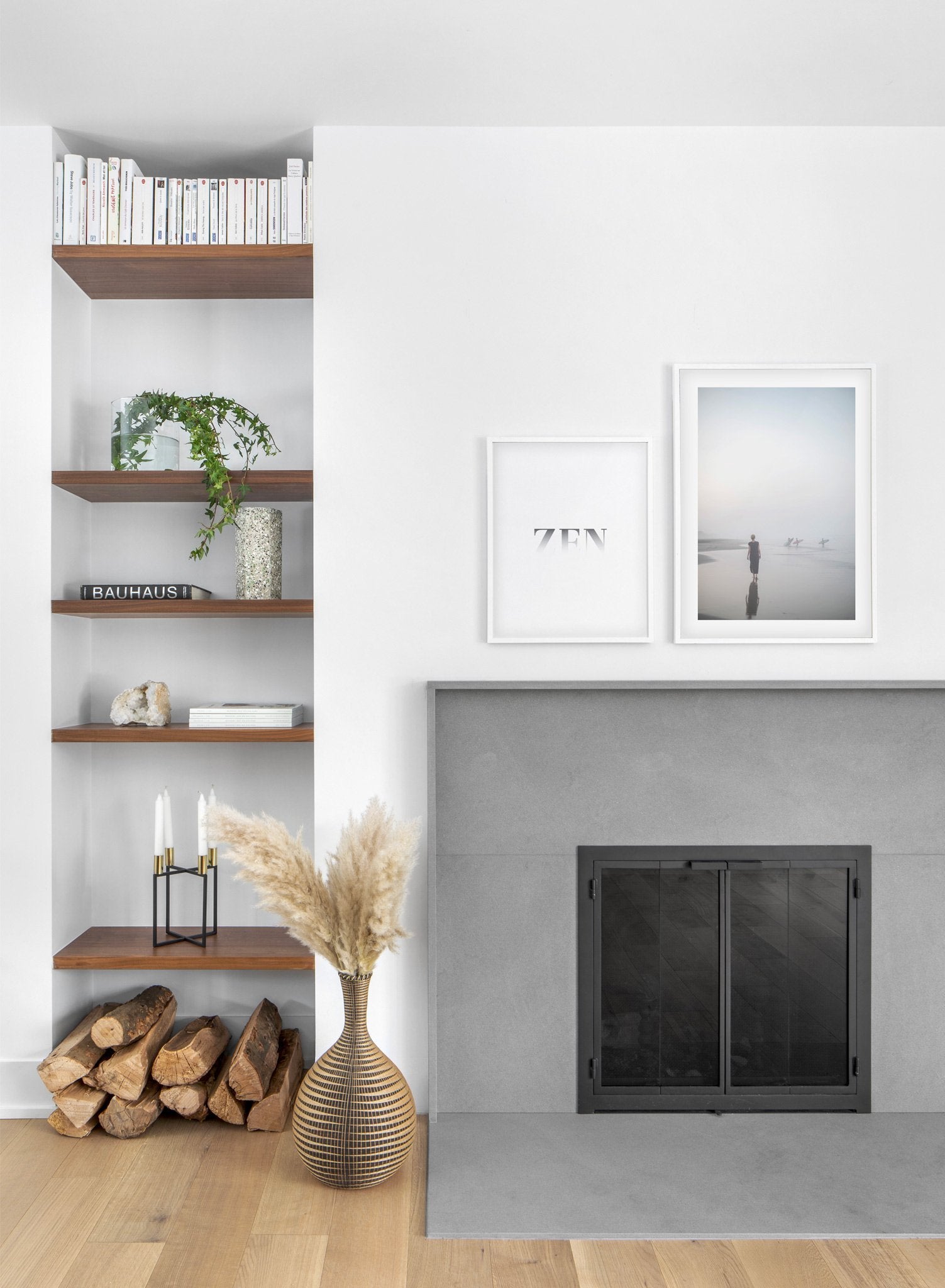 All is Calm modern minimalist photography poster by Opposite Wall - Fireplace - Duo
