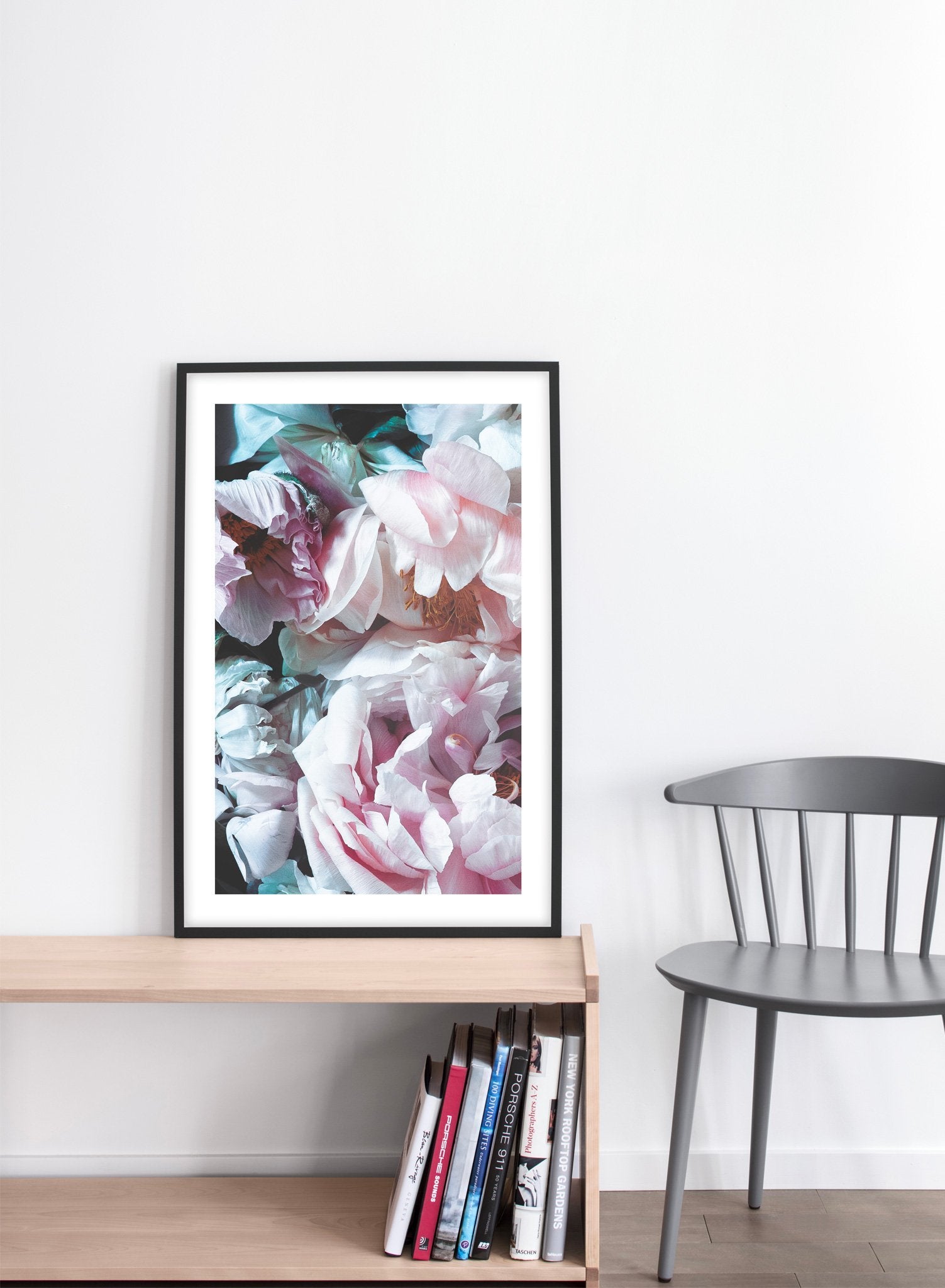 Droopy Petals modern minimalist floral photography poster by Opposite Wall - Living Room