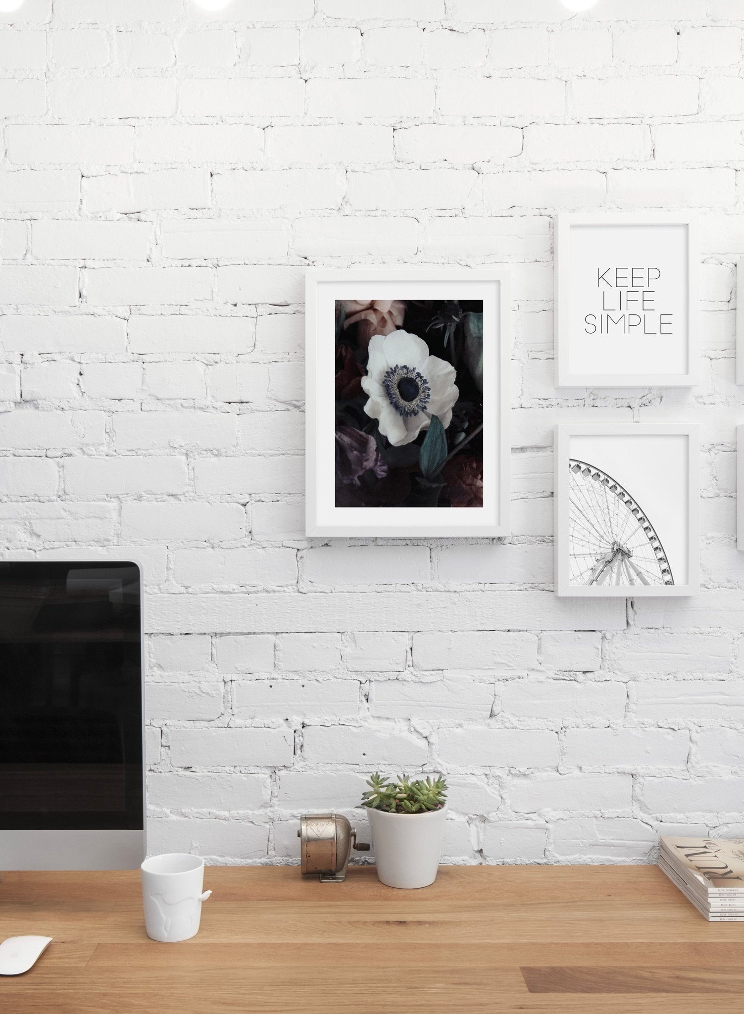 White Flower modern minimalist photography poster by Opposite Wall - Office - Trio