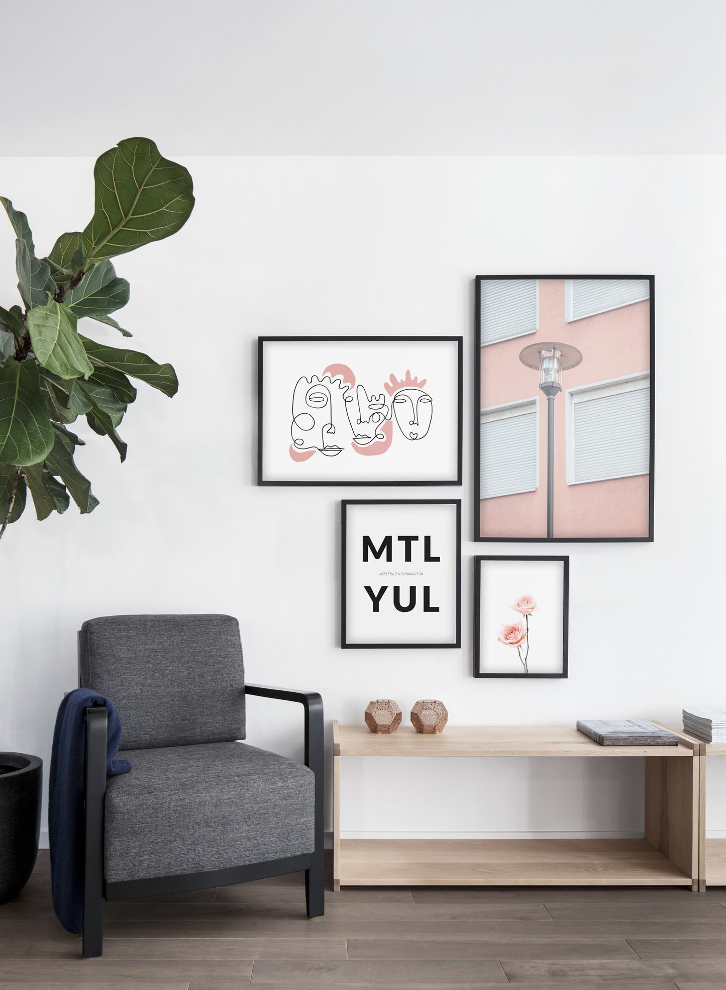 Scandinavian poster by Opposite Wall with abstract line art illustration - Gallery Wall - Living Room