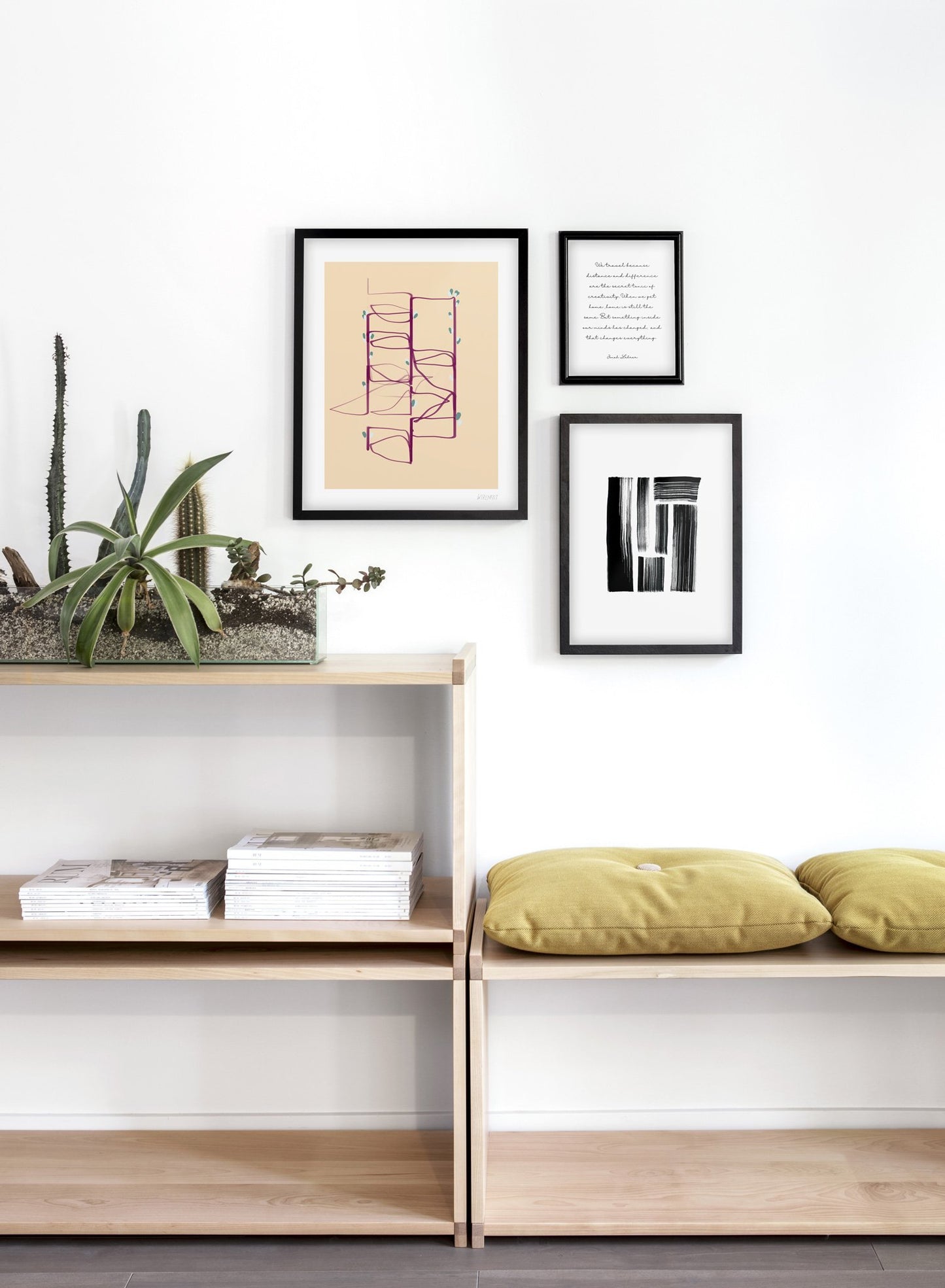 Scandinavian poster by Opposite Wall with abstract painting of Maze from above - Trio - Entryway