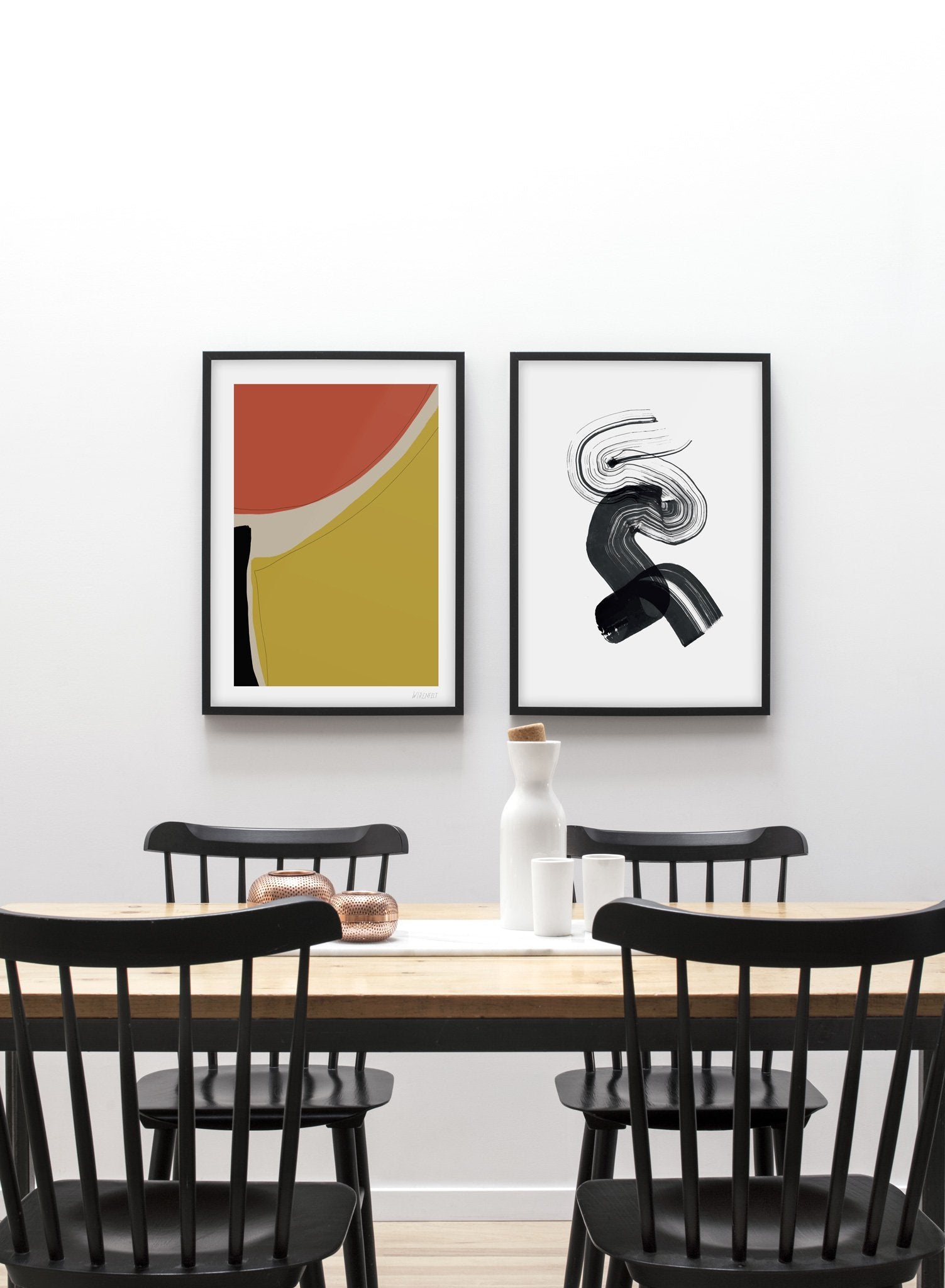 Minimalist abstract art paint design by Lisa Wirenfelt - Duo - Dining Room