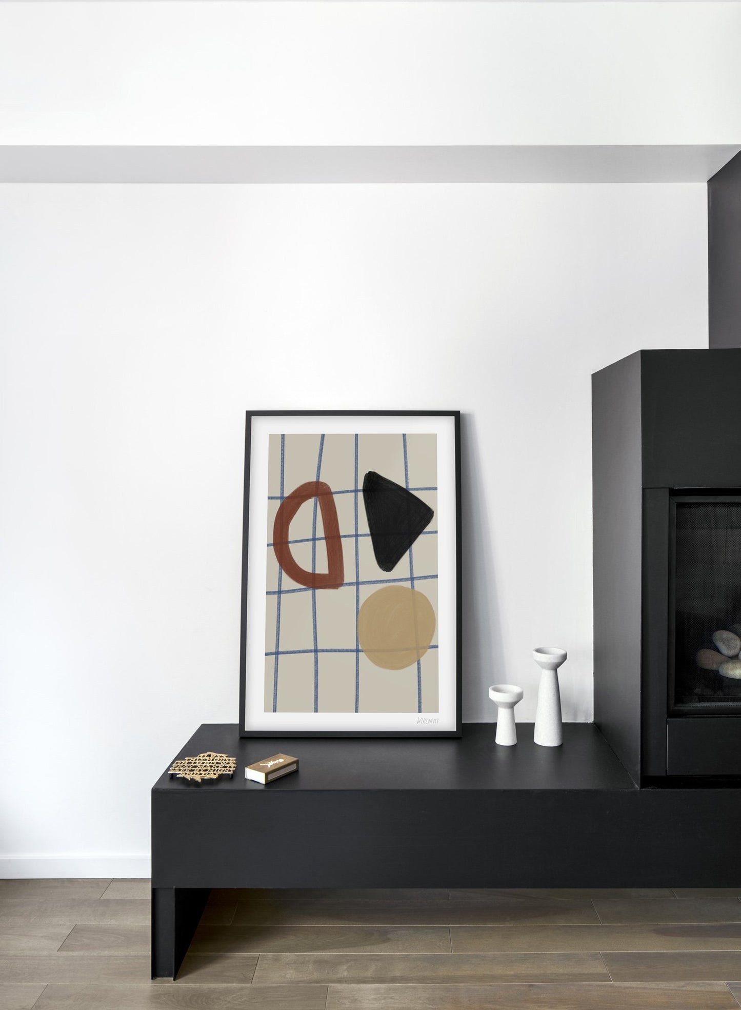 Minimalist abstract art paint design by Lisa Wirenfelt of Tic Tac Toe - Living Room
