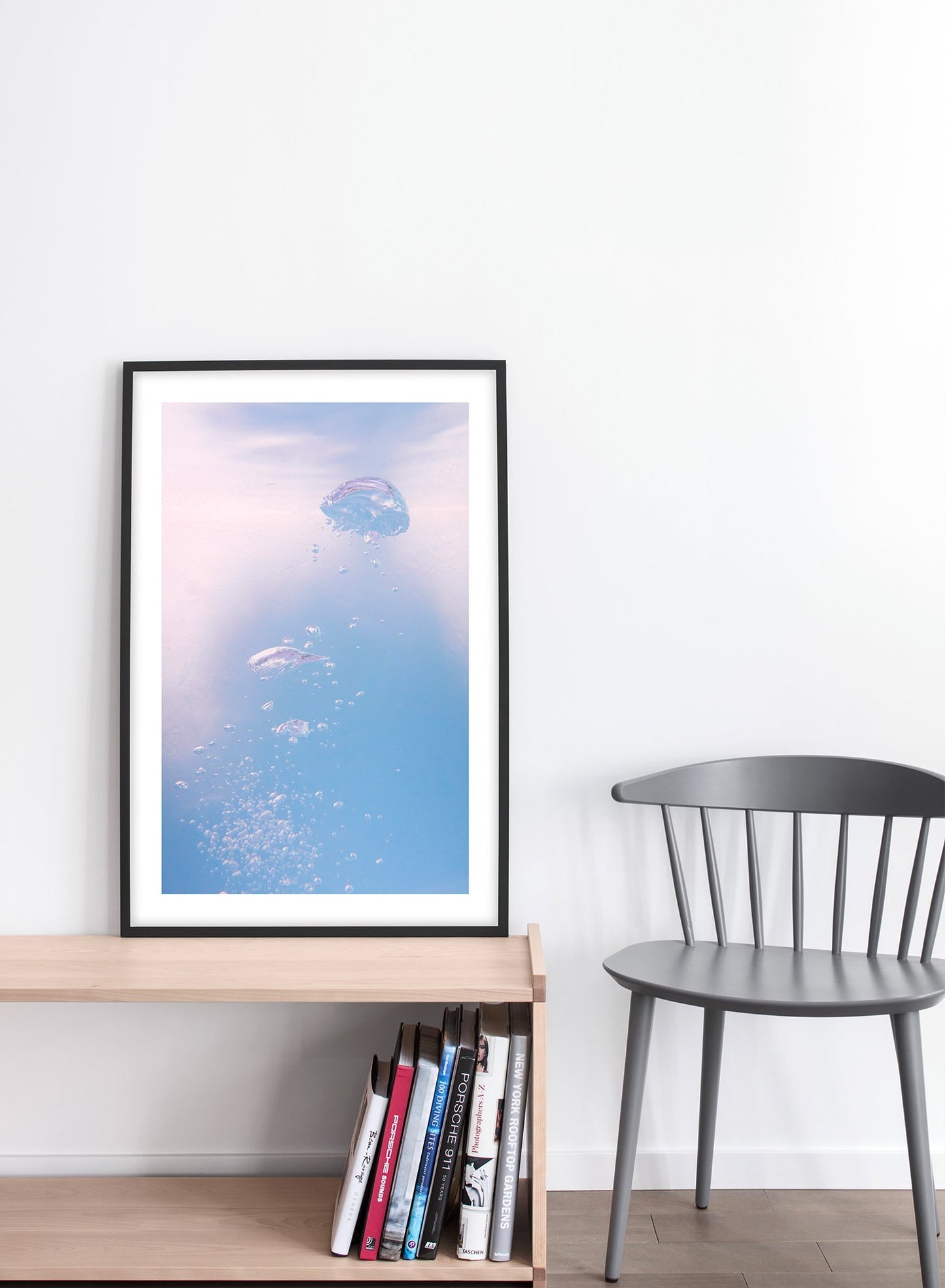 Ripple effect modern minimalist nature photography poster of bubble in water by Opposite Wall - Living Room