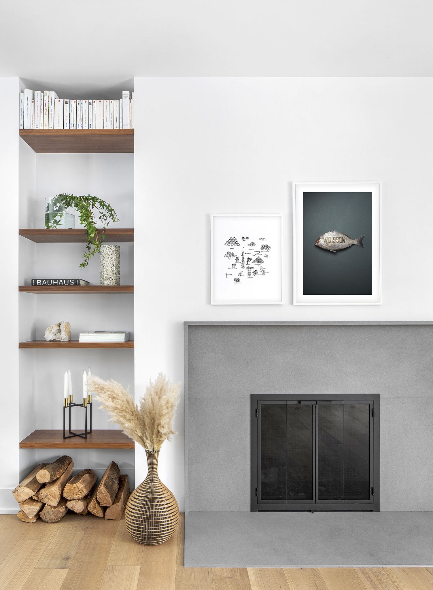 Modern minimalist poster by Opposite Wall with At The Market illustration - duo - living room