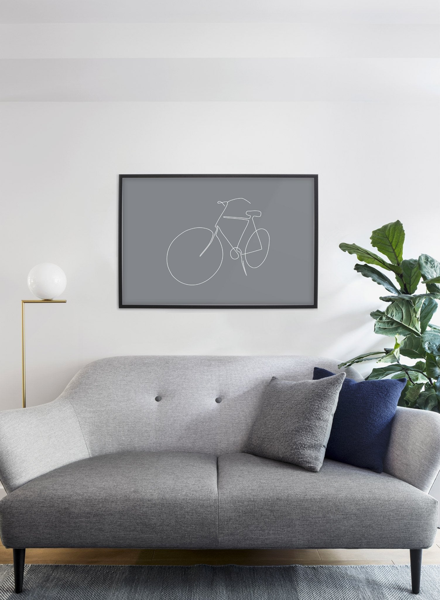 Modern minimalist poster by Opposite Wall with abstract illustration of Fresh Start in Grey -  Living room