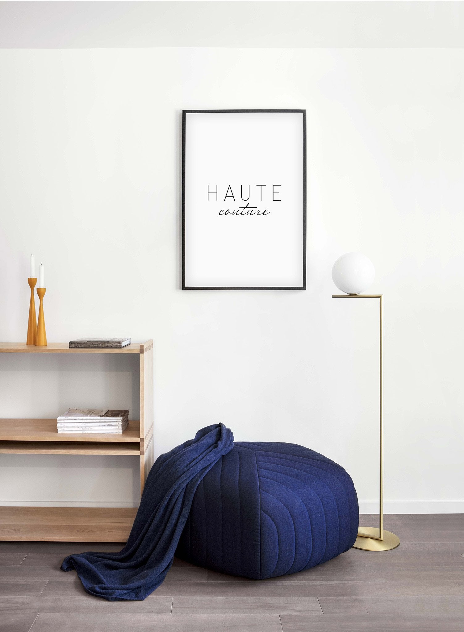 Scandinavian poster by Opposite Wall with black and white graphic typography design of Haute Couture - Entryway