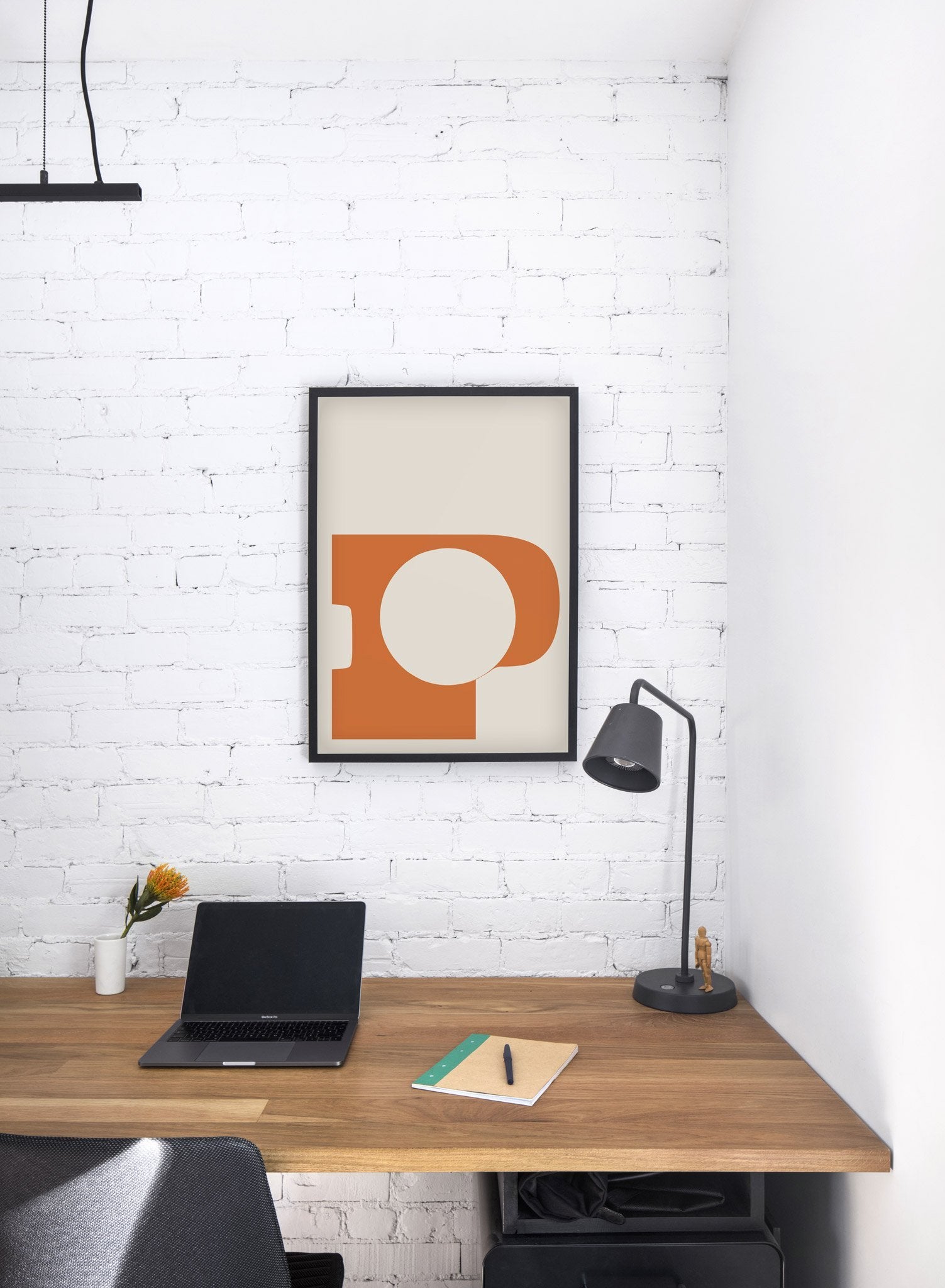Scandinavian poster by Opposite Wall with beige and orange graphic typography design of West - Office Desk
