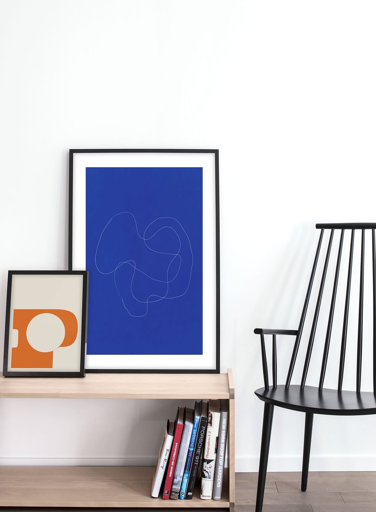 Modern minimalist poster by Opposite Wall with abstract design of Squid Ink Truffle by Toffie Affichiste - Gallery Wall Duo - Entryway