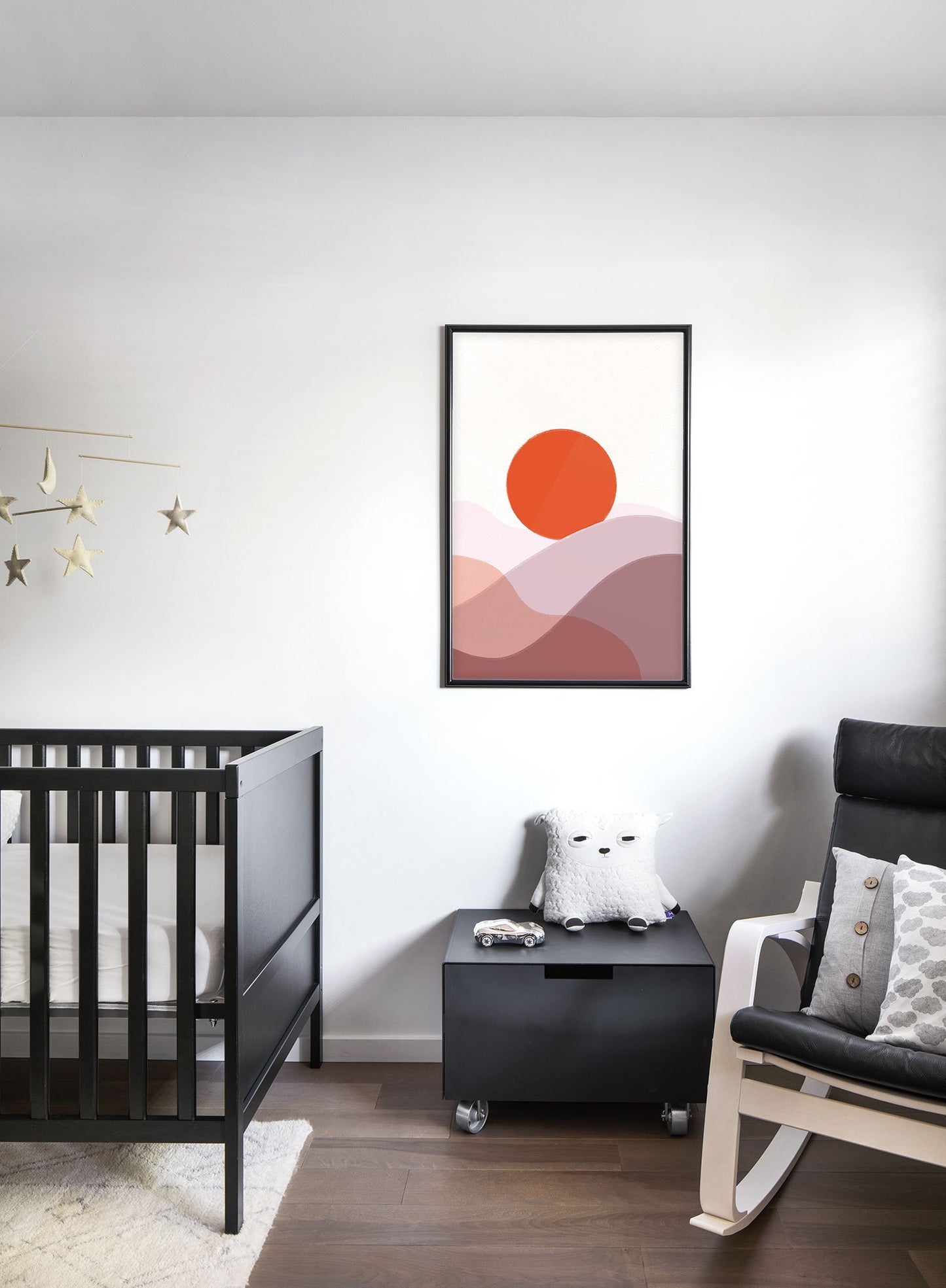 Modern minimalist poster by Opposite Wall with abstract design of Sand Dunes by Toffie Affichiste - Kid's Bedroom