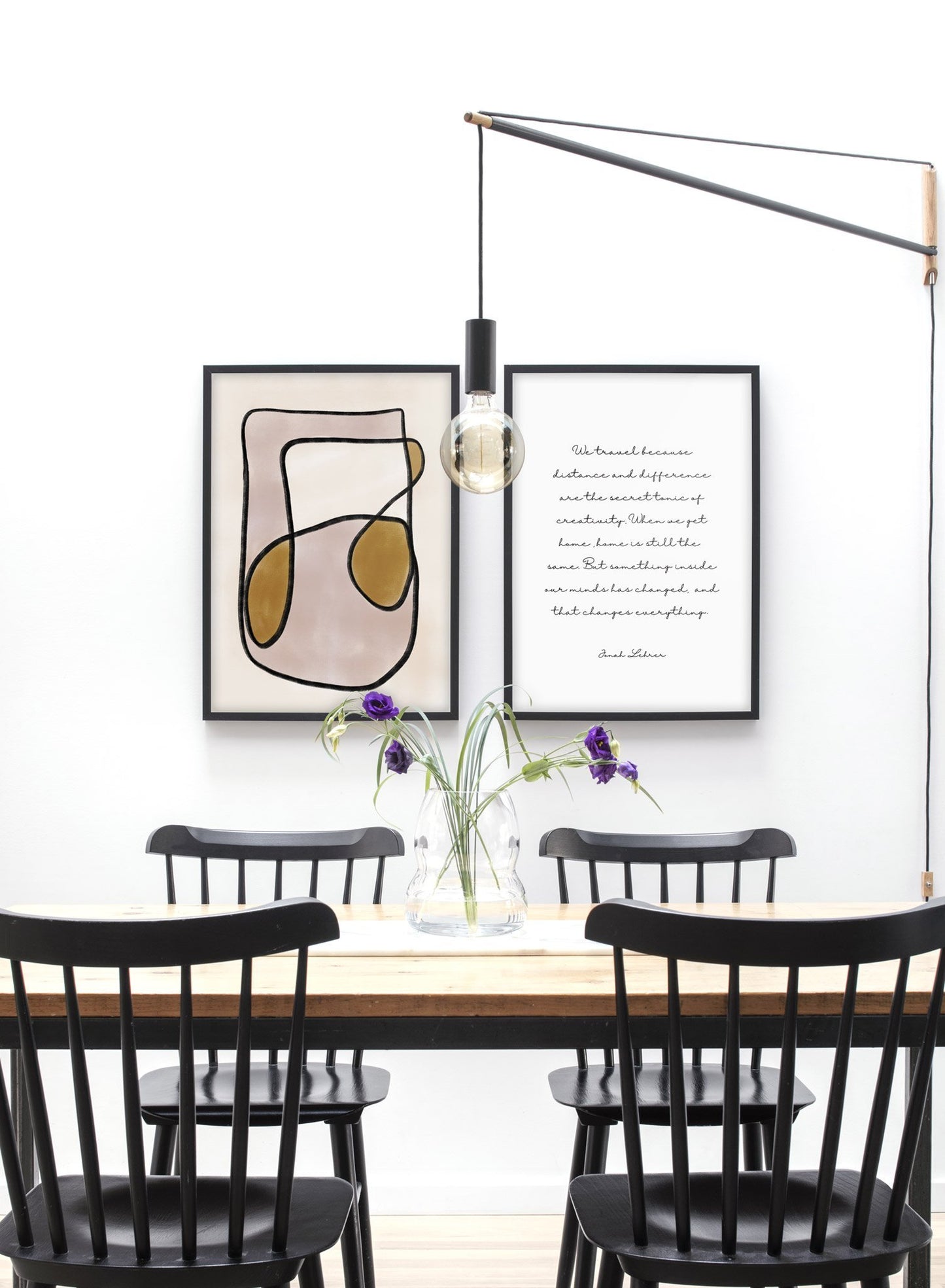 Modern minimalist poster by Opposite Wall with abstract design of Music In Me by Toffie Affichiste - Gallery Wall Duo - Dining Room