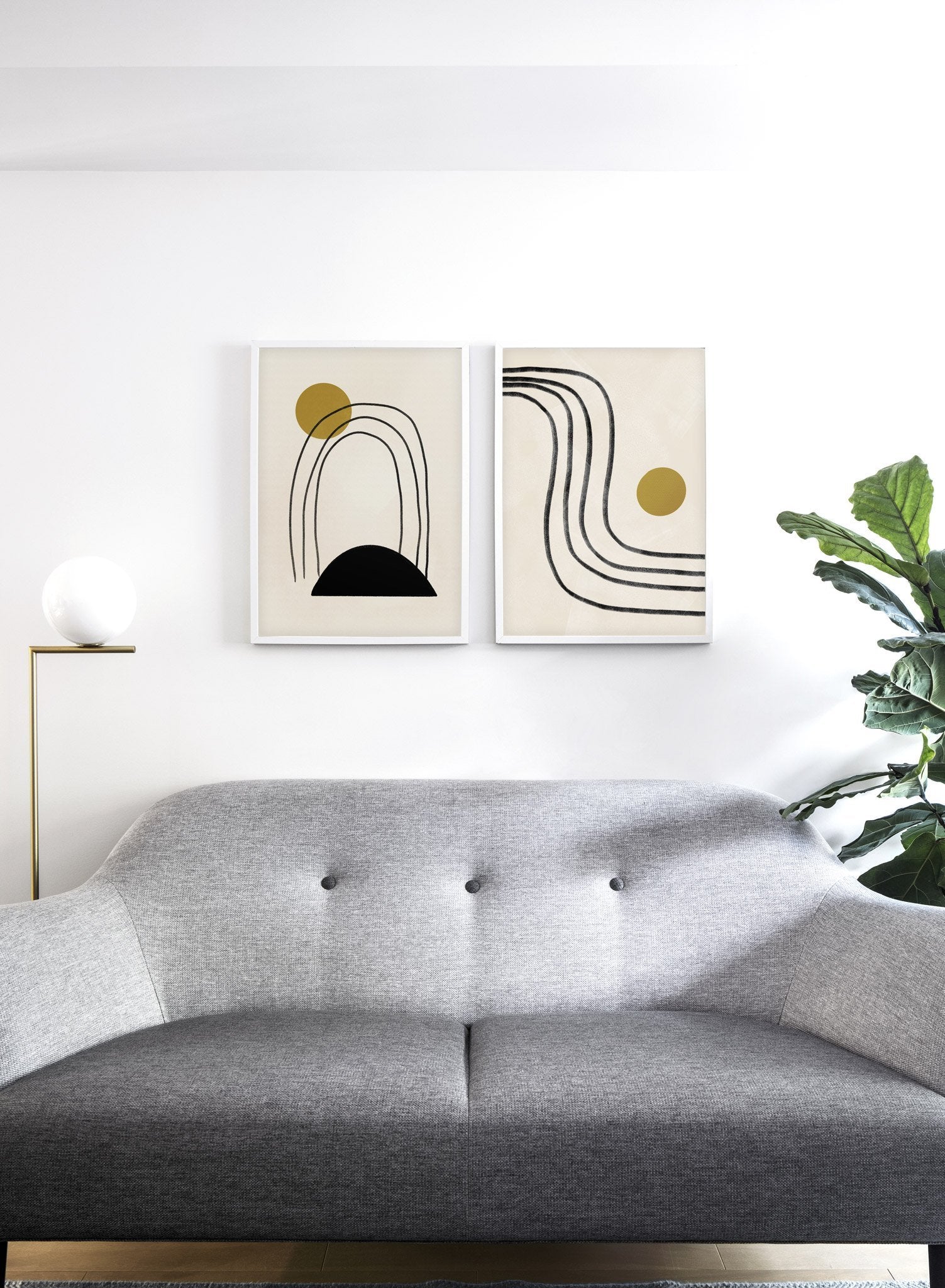 Modern minimalist poster by Opposite Wall with abstract design of Arch by Toffie Affichiste - Gallery Wall Duo - Living Room