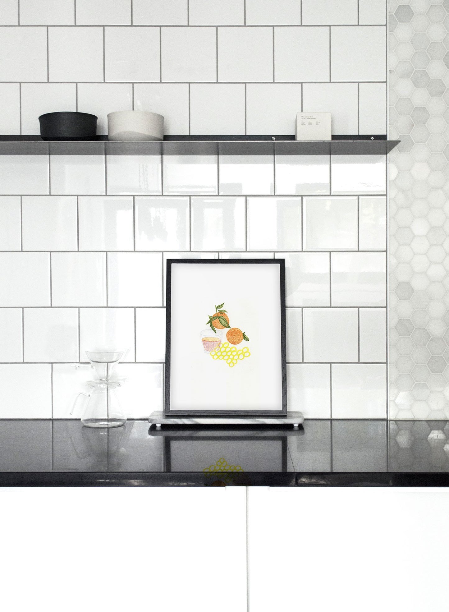 Modern minimalist poster by Opposite Wall with colourful illustration of Juiced fruits - kitchen lifestyle