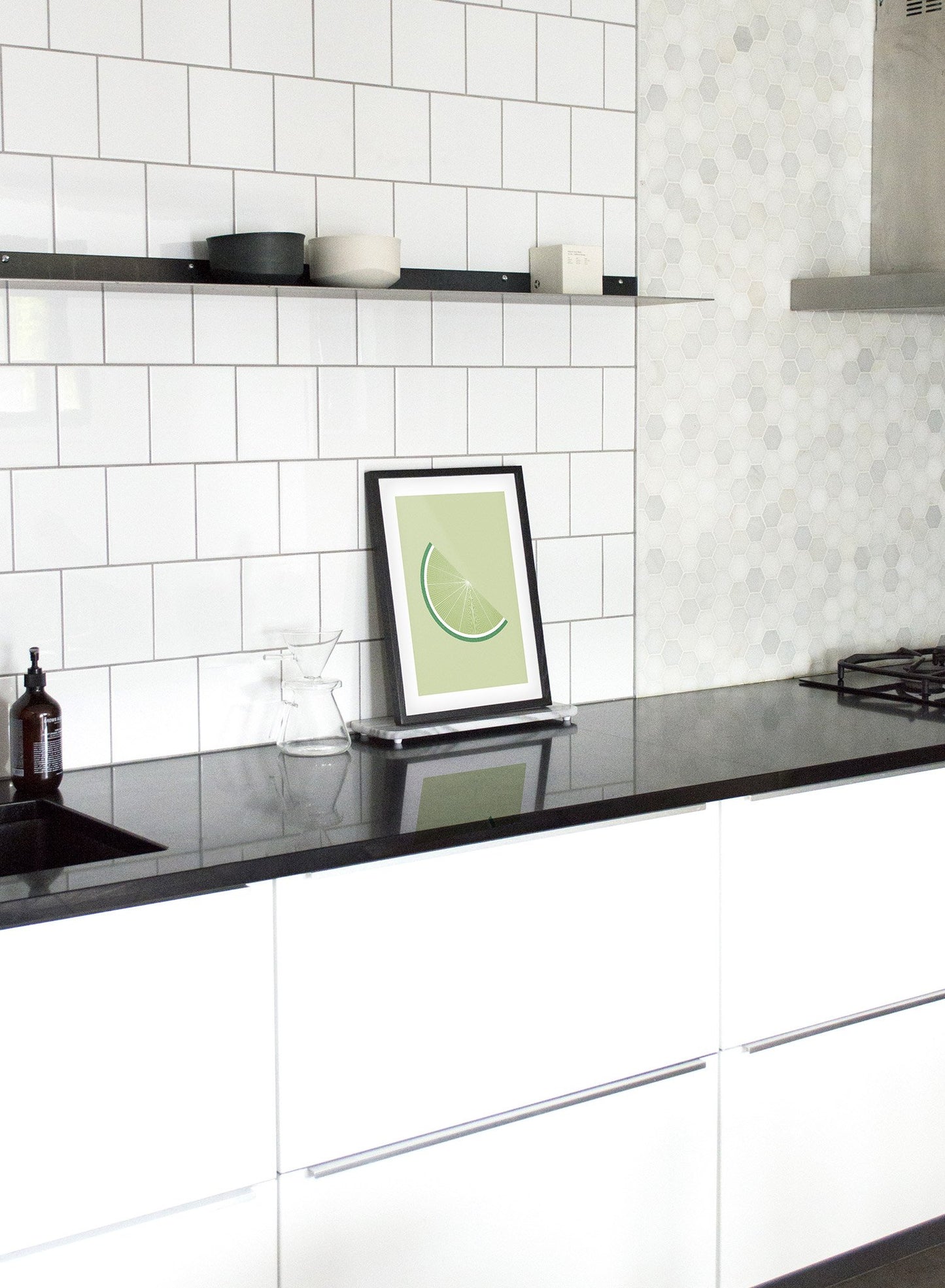 Modern minimalist poster by Opposite Wall with Lime wedge illustration - kitchen lifestyle