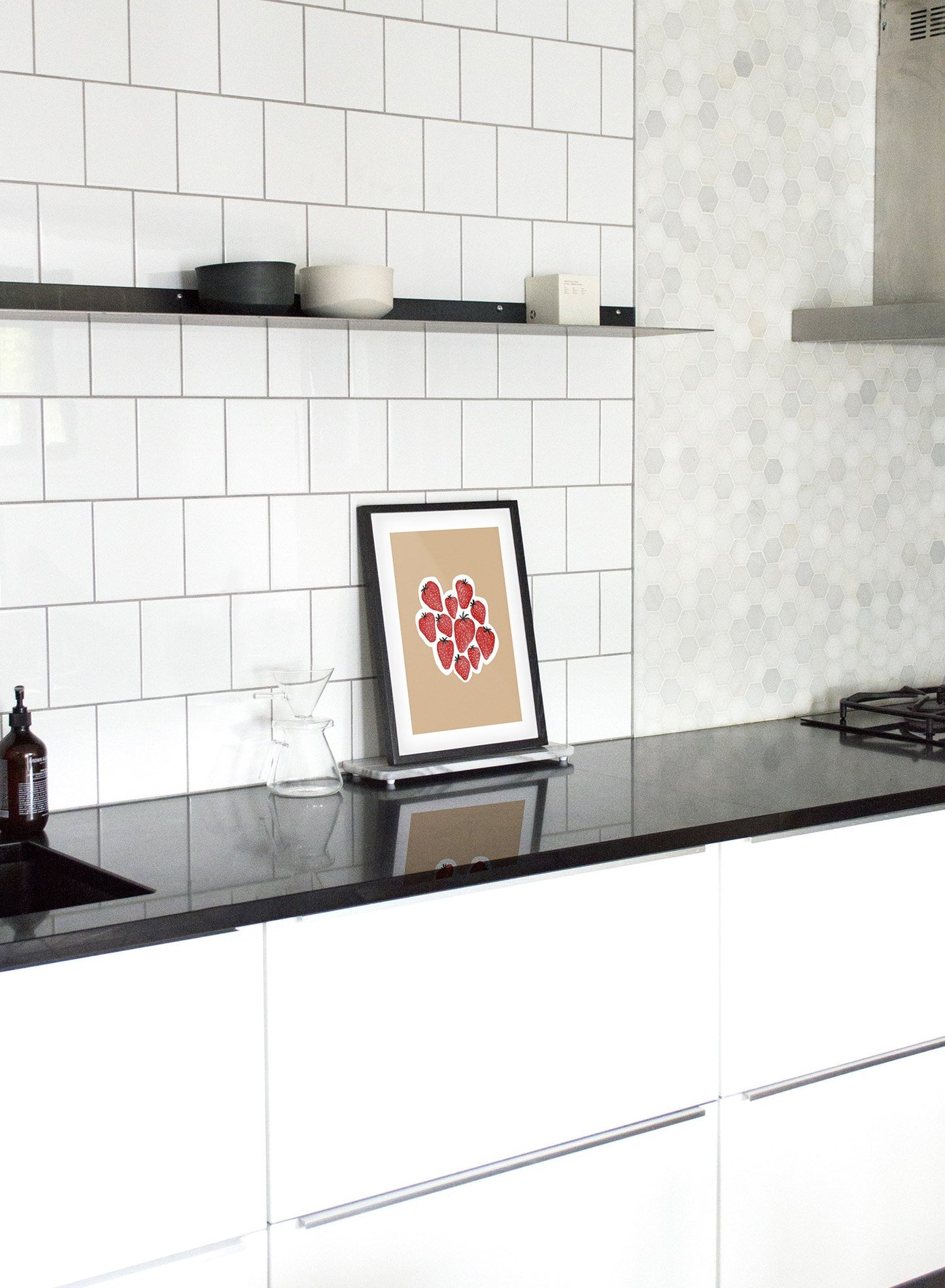 Modern minimalist poster by Opposite Wall with illustration of strawberries - kitchen lifestyle
