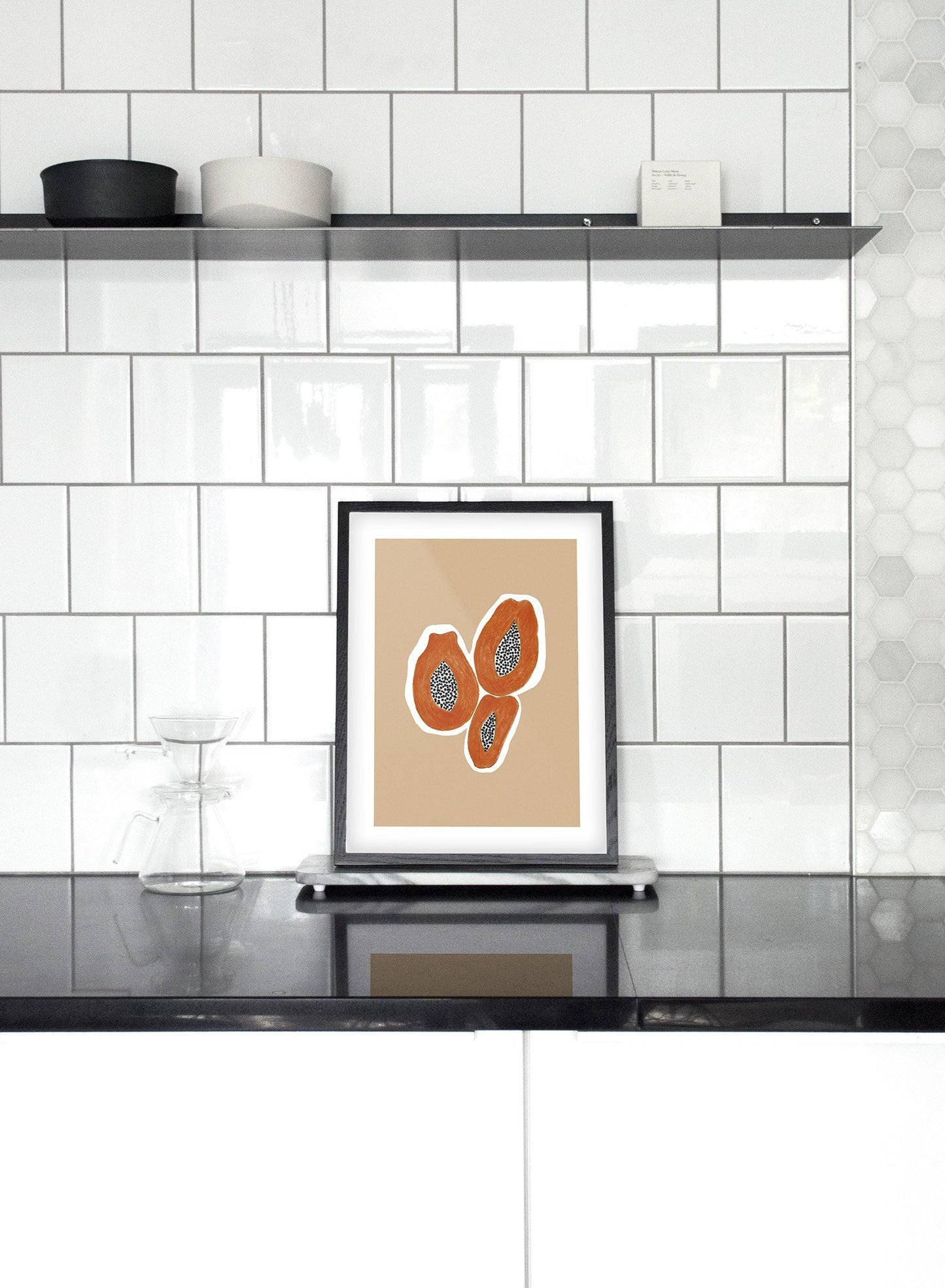 Modern minimalist poster by Opposite Wall with illustration of papaya fruit - kitchen lifestyle