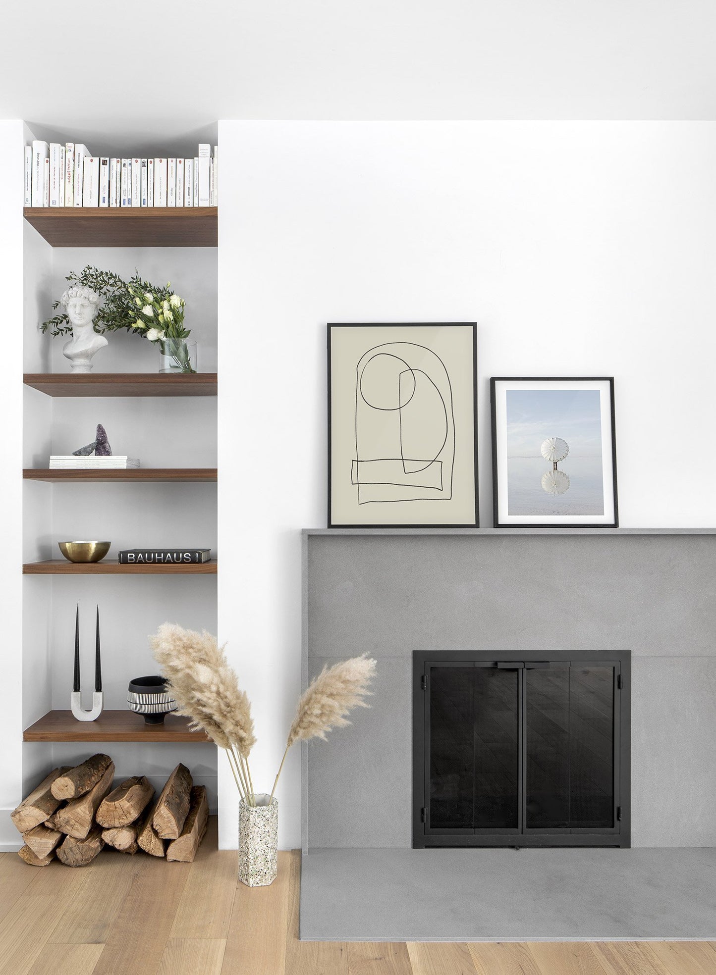 Modern minimalist poster by Opposite Wall with abstract design of Anxious by Toffie Affichiste - Gallery Wall Duo - Dining Room